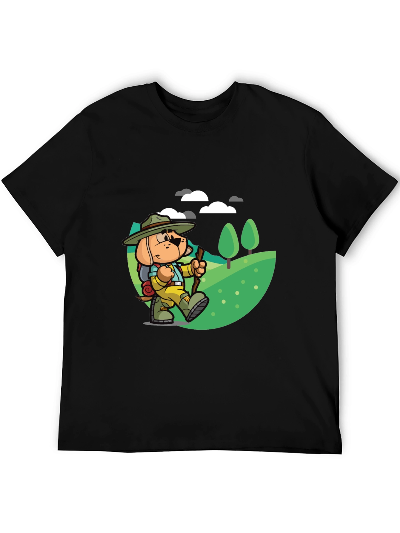 Cartoon Dog Hiking T-Shirt