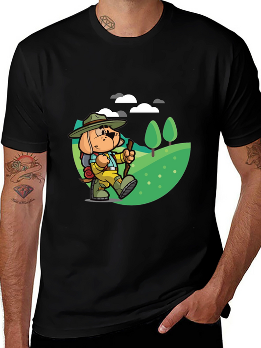 Cartoon Dog Hiking T-Shirt