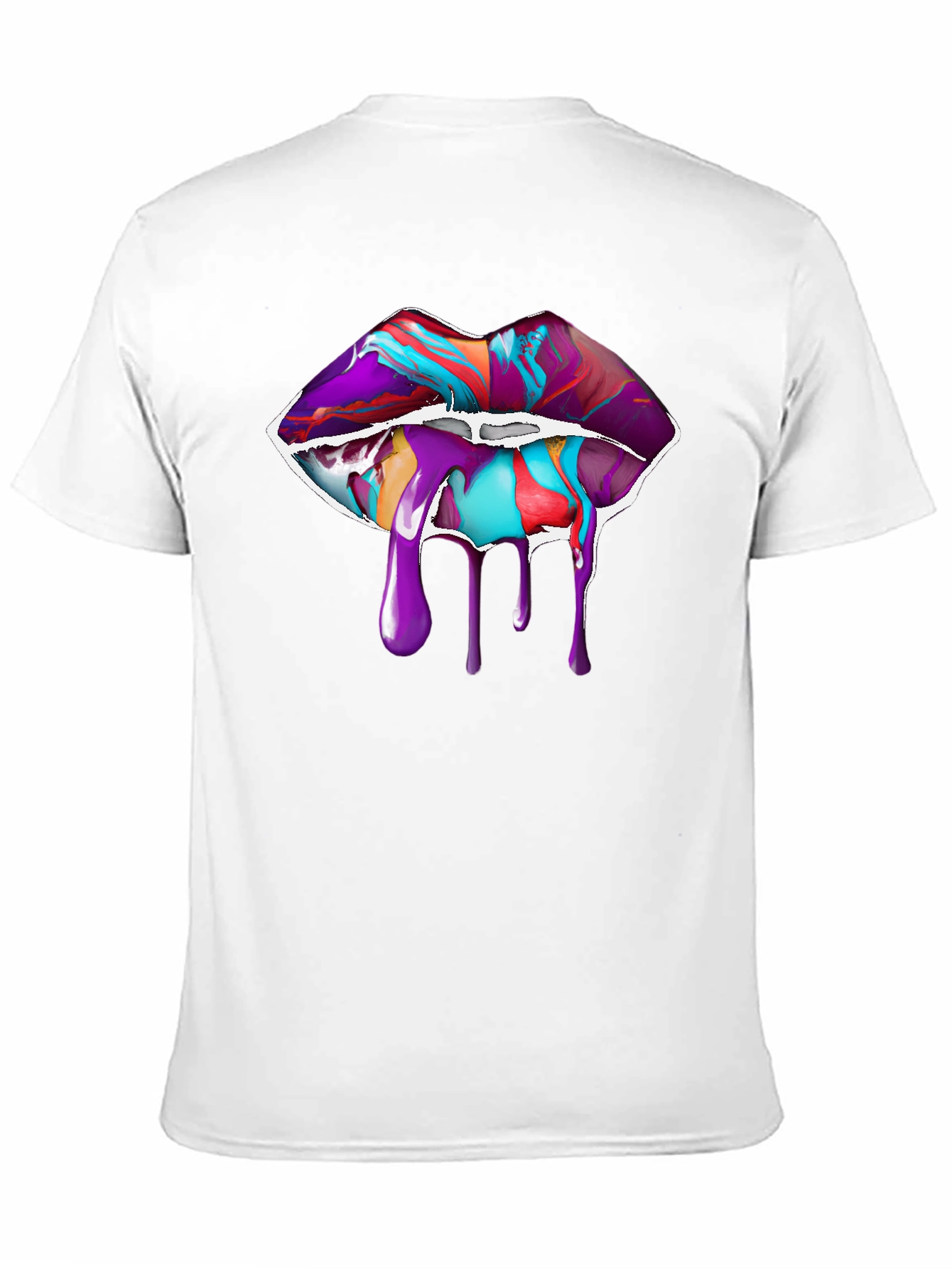 Paint Drip Lips Graphic Tee - Black