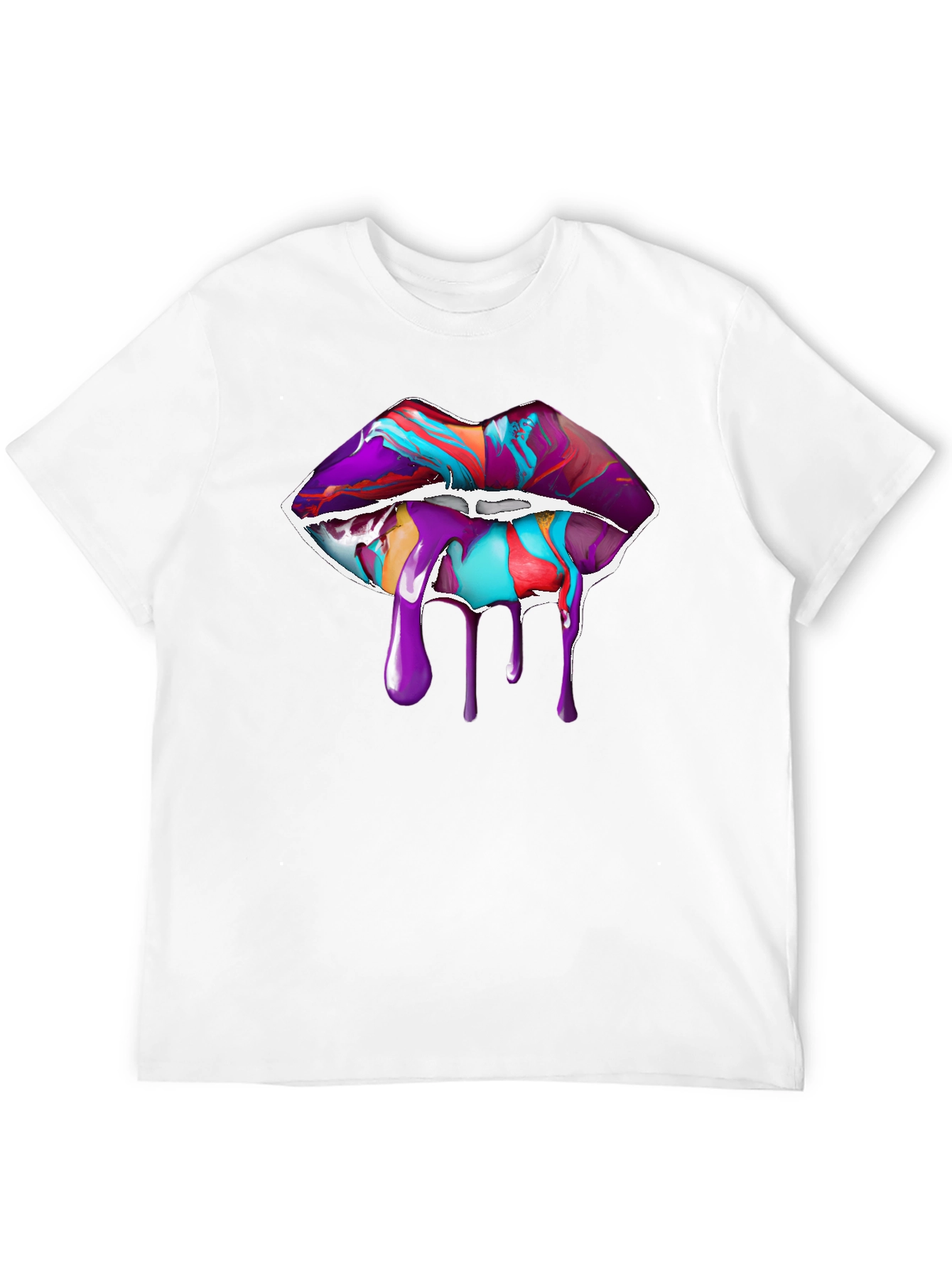 Paint Drip Lips Graphic Tee - Black