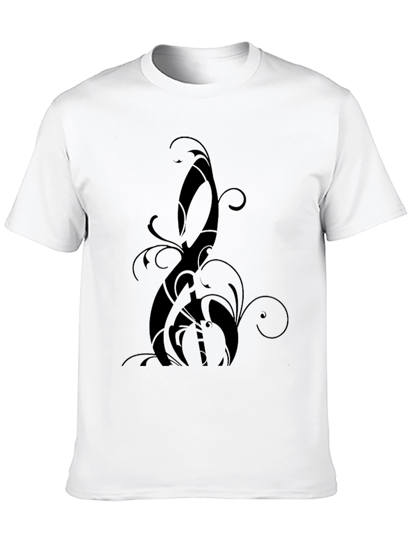 Black Graphic Tee: Abstract Swirl Design