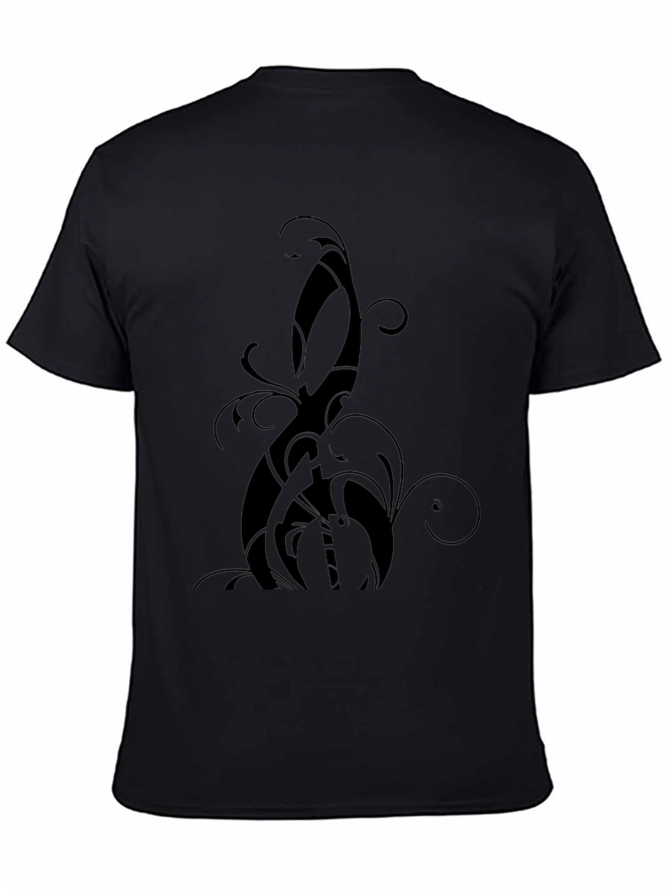 Black Graphic Tee: Abstract Swirl Design