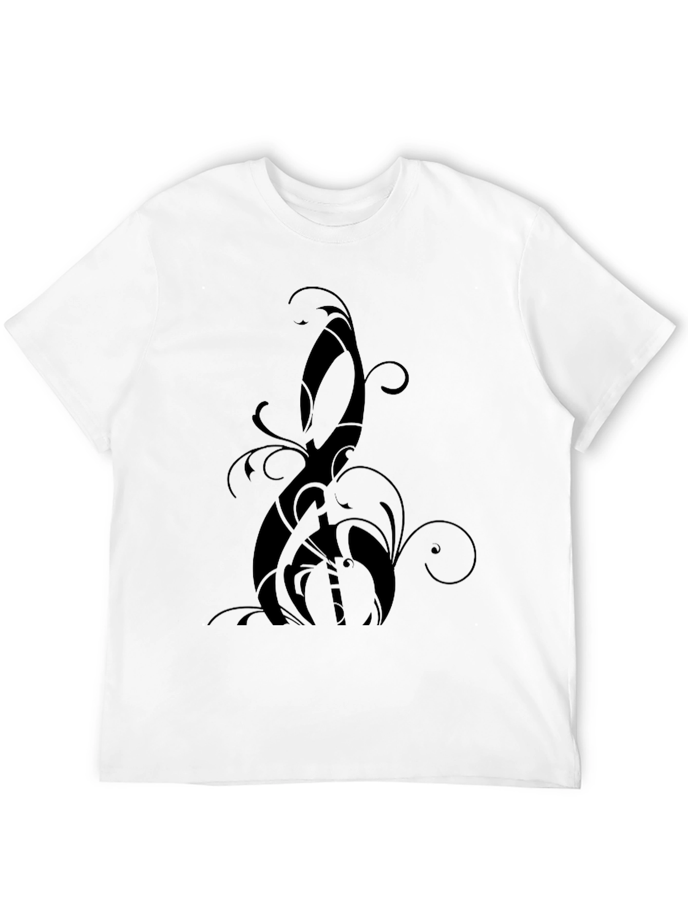 Black Graphic Tee: Abstract Swirl Design