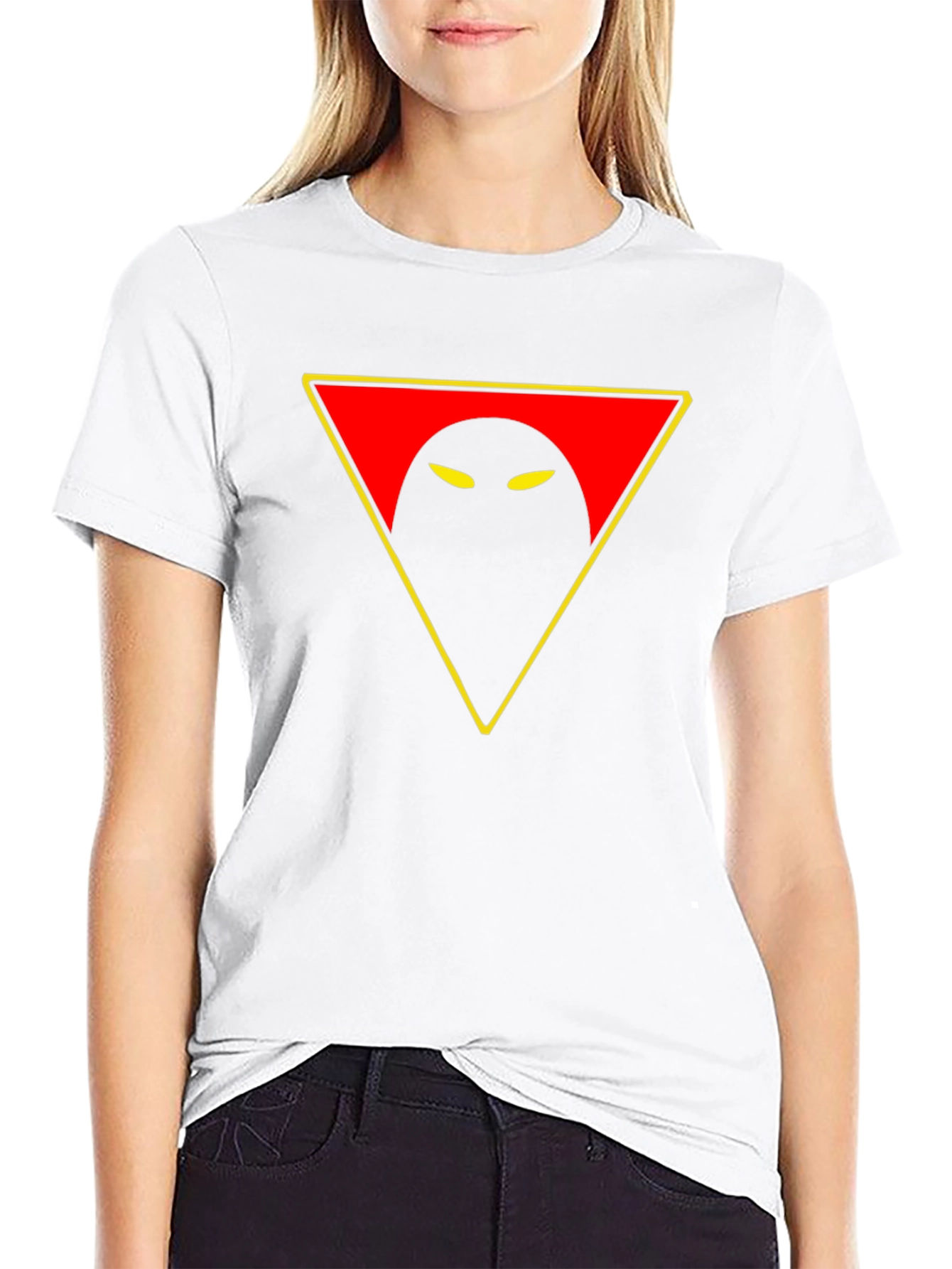 Mysterious Eye Triangle Graphic Tee - Black Cotton Shirt