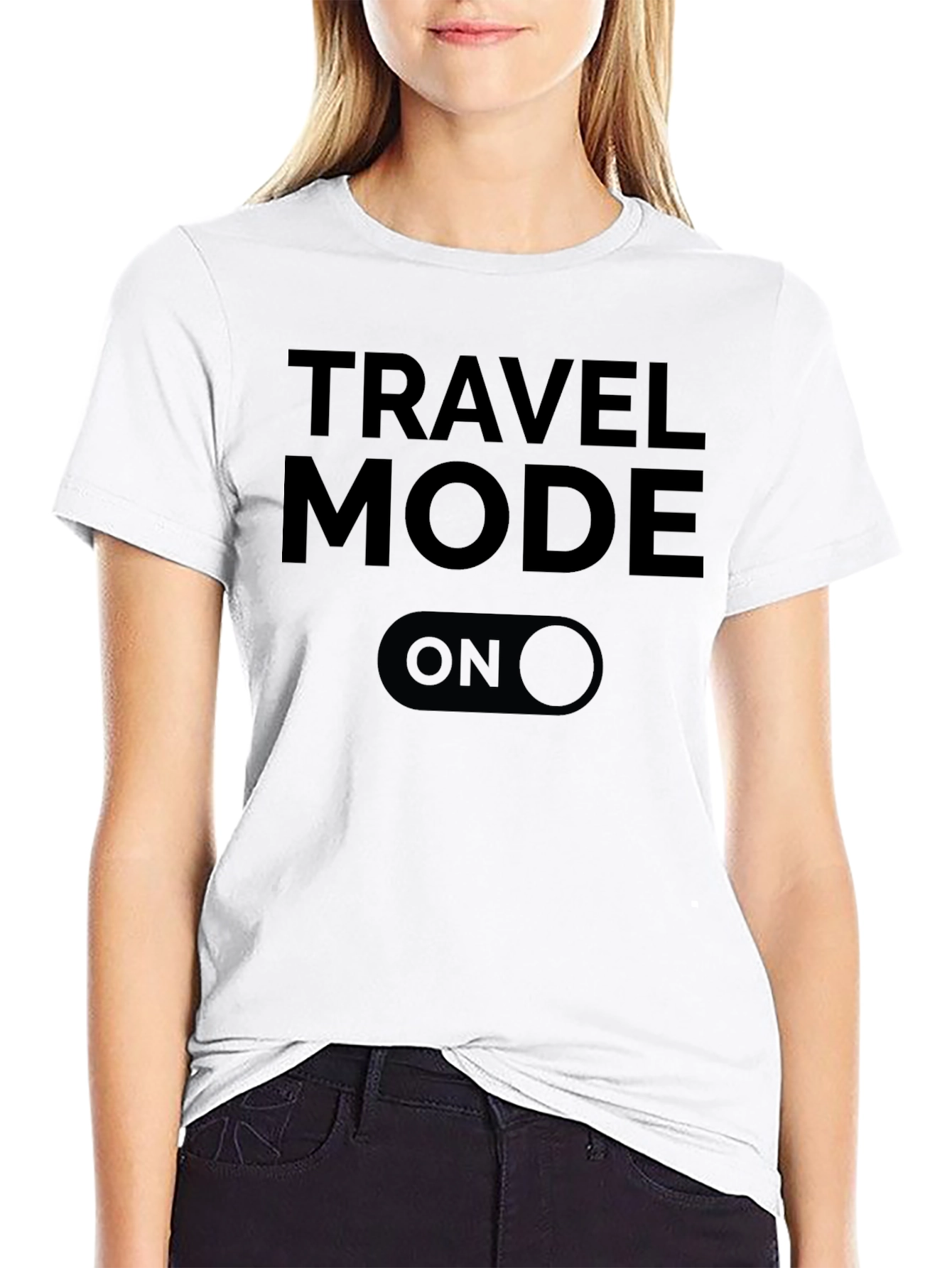 Travel Mode On - Black Graphic Tee