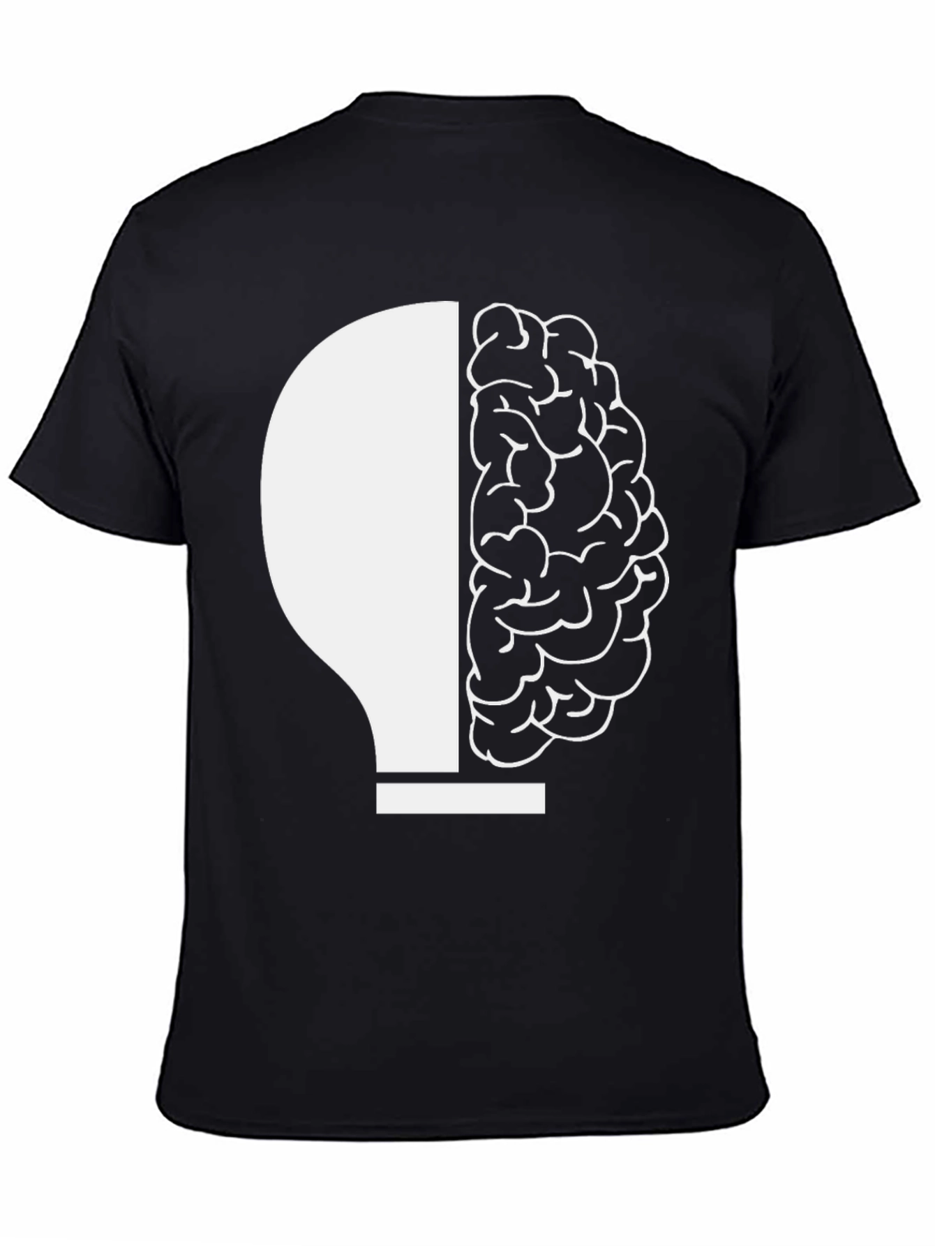 Brain Meets Bulb Graphic Tee - Black Unisex T-Shirt