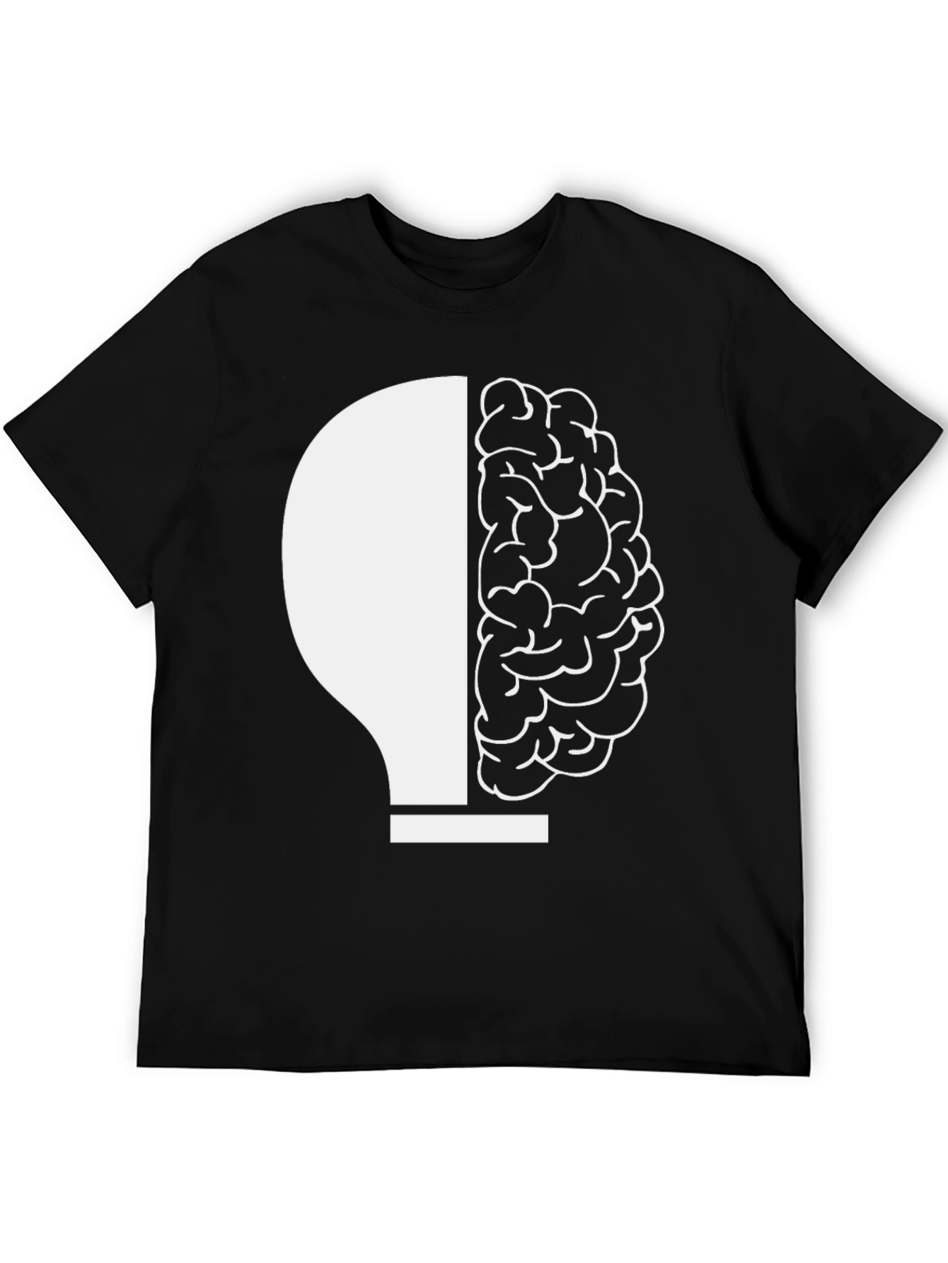 Brain Meets Bulb Graphic Tee - Black Unisex T-Shirt
