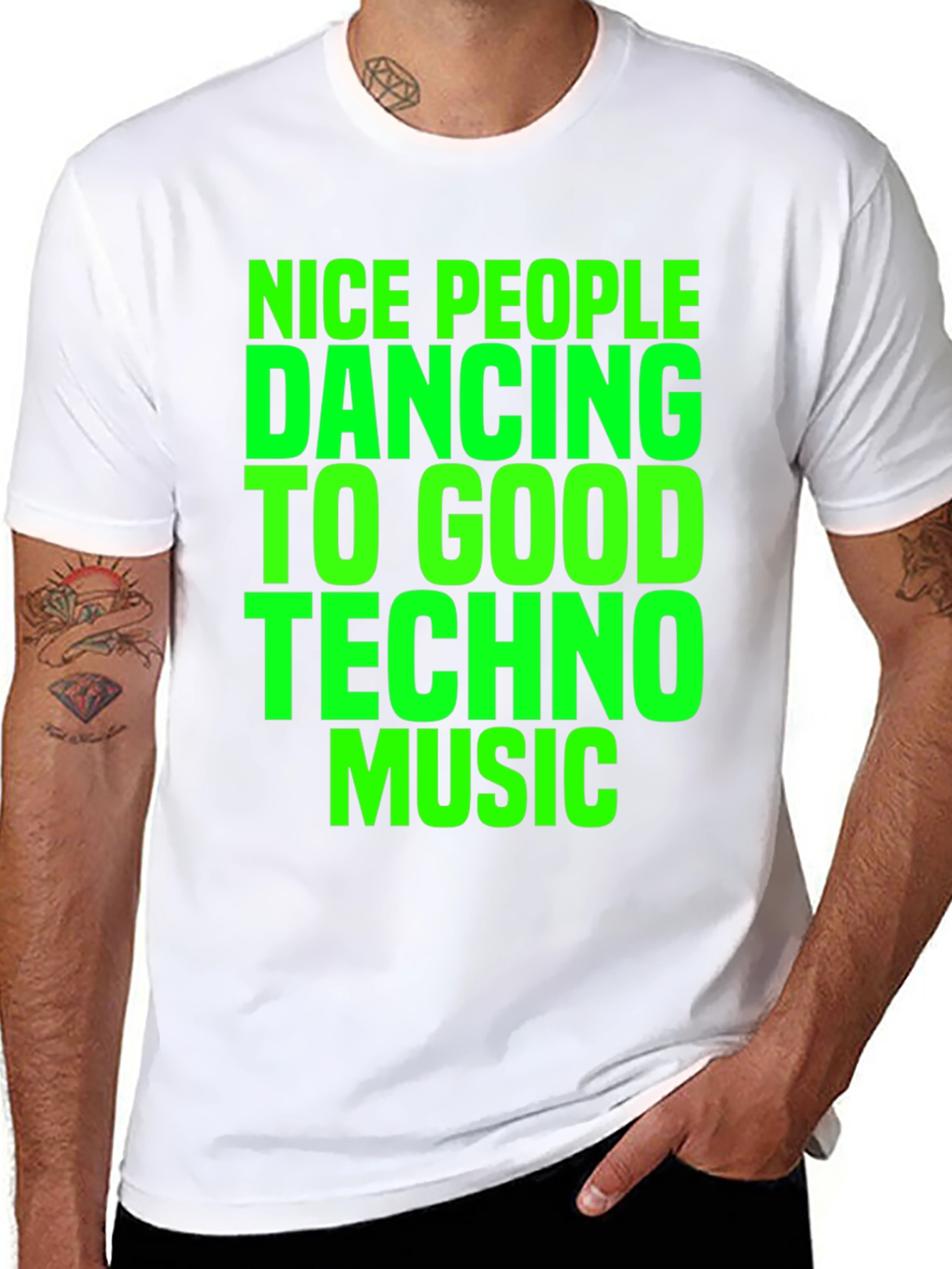 Techno Music Graphic T-Shirt - Nice People Dancing