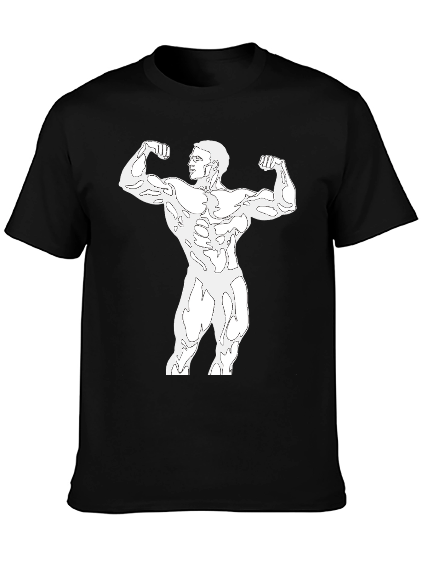 Black Bodybuilder Graphic Tee - Muscle Flex