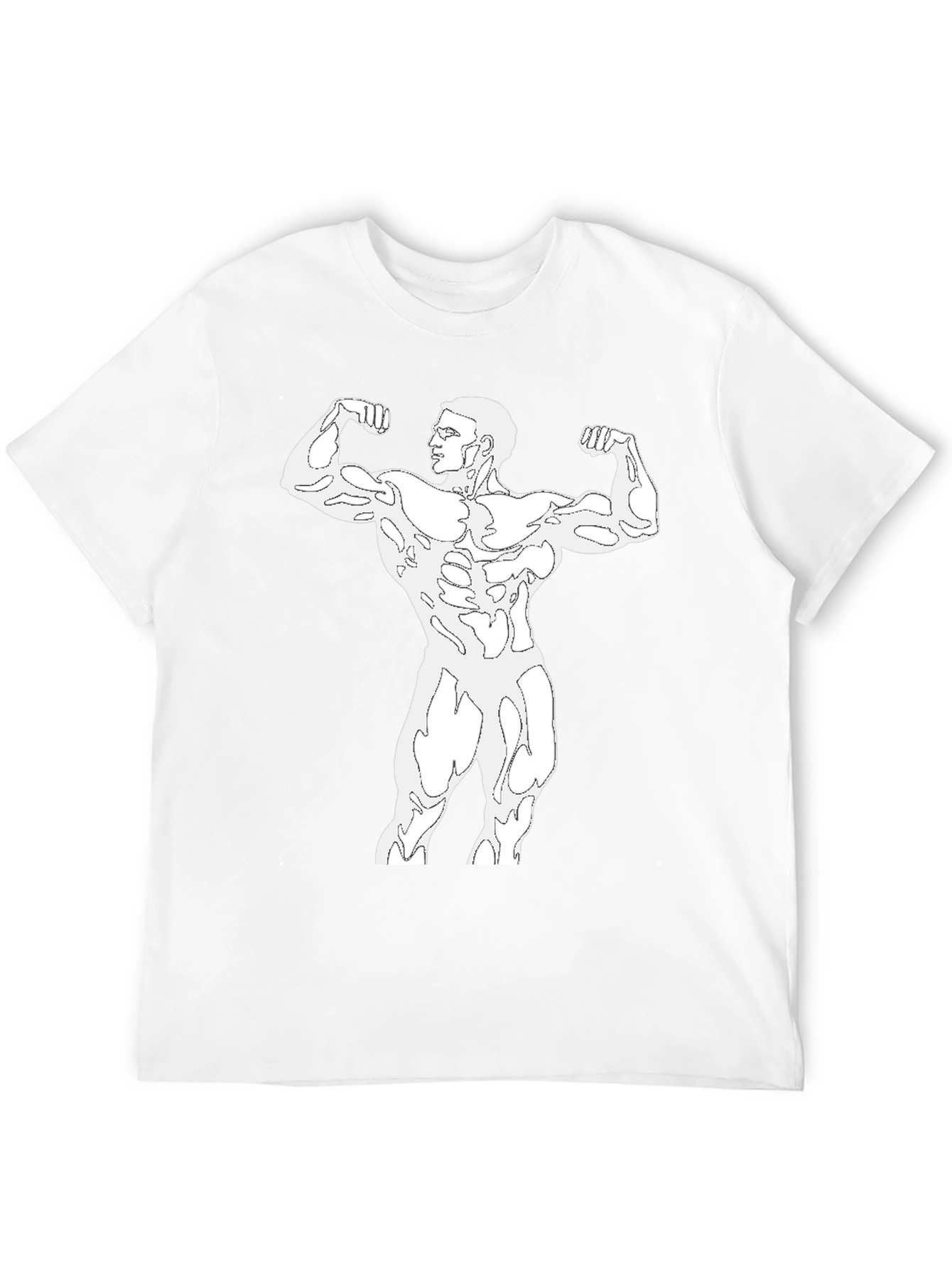 Black Bodybuilder Graphic Tee - Muscle Flex