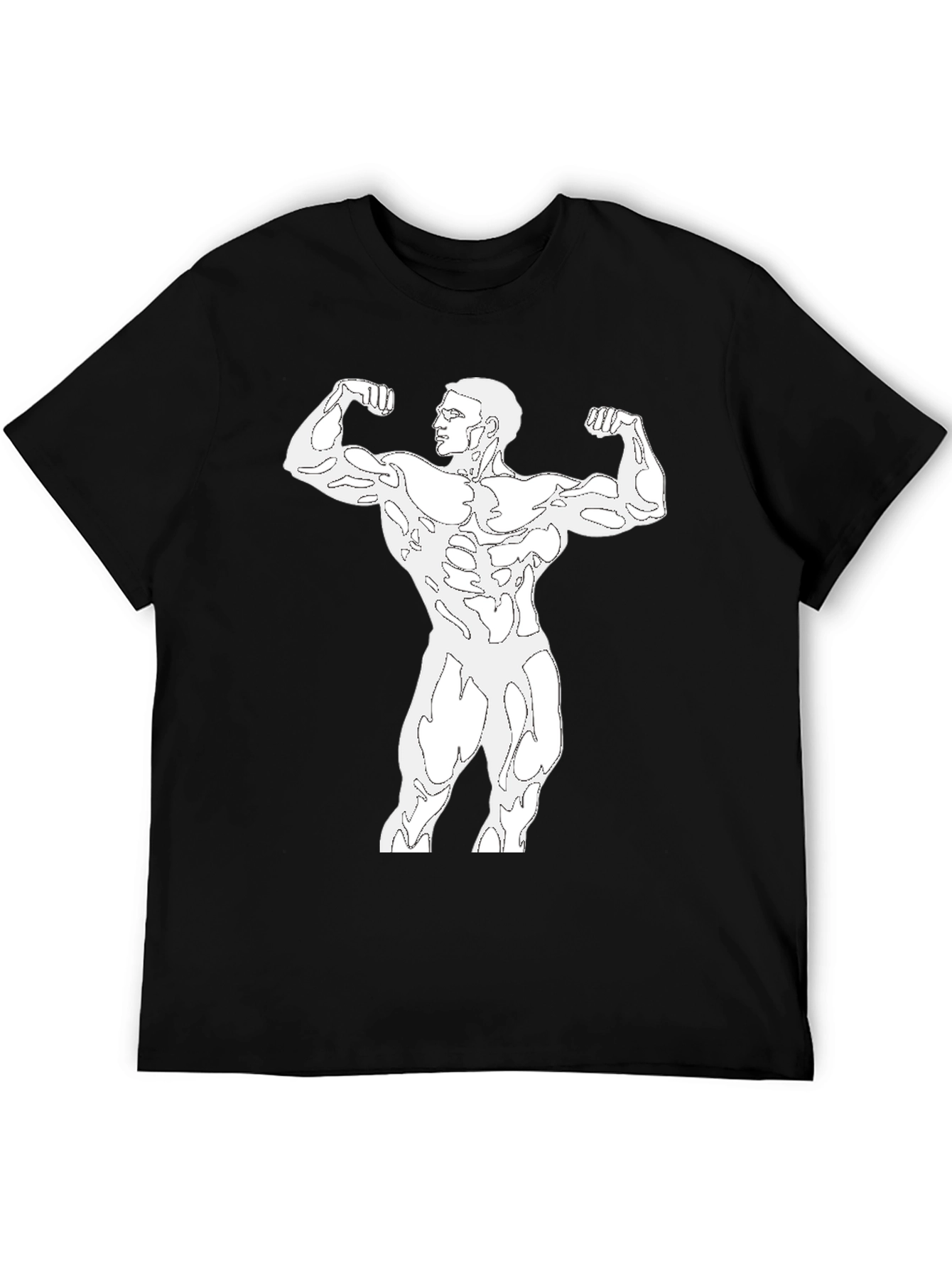 Black Bodybuilder Graphic Tee - Muscle Flex