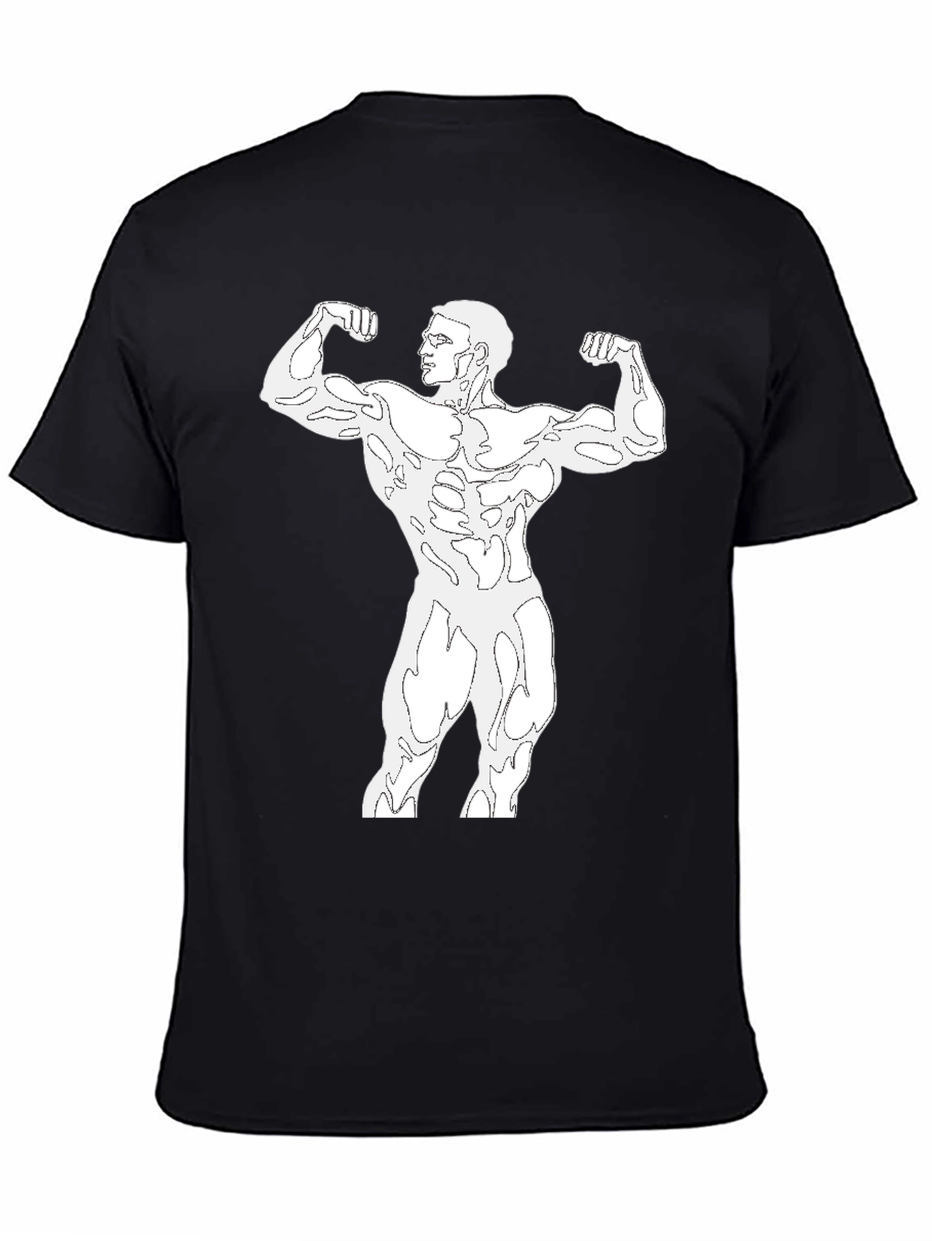 Black Bodybuilder Graphic Tee - Muscle Flex