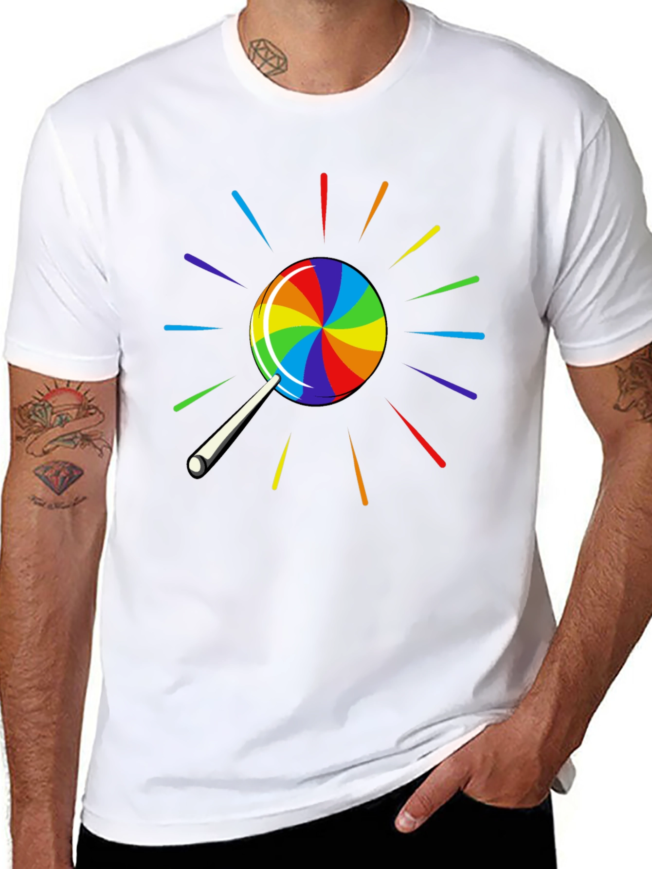 Rainbow Lollipop Graphic Tee