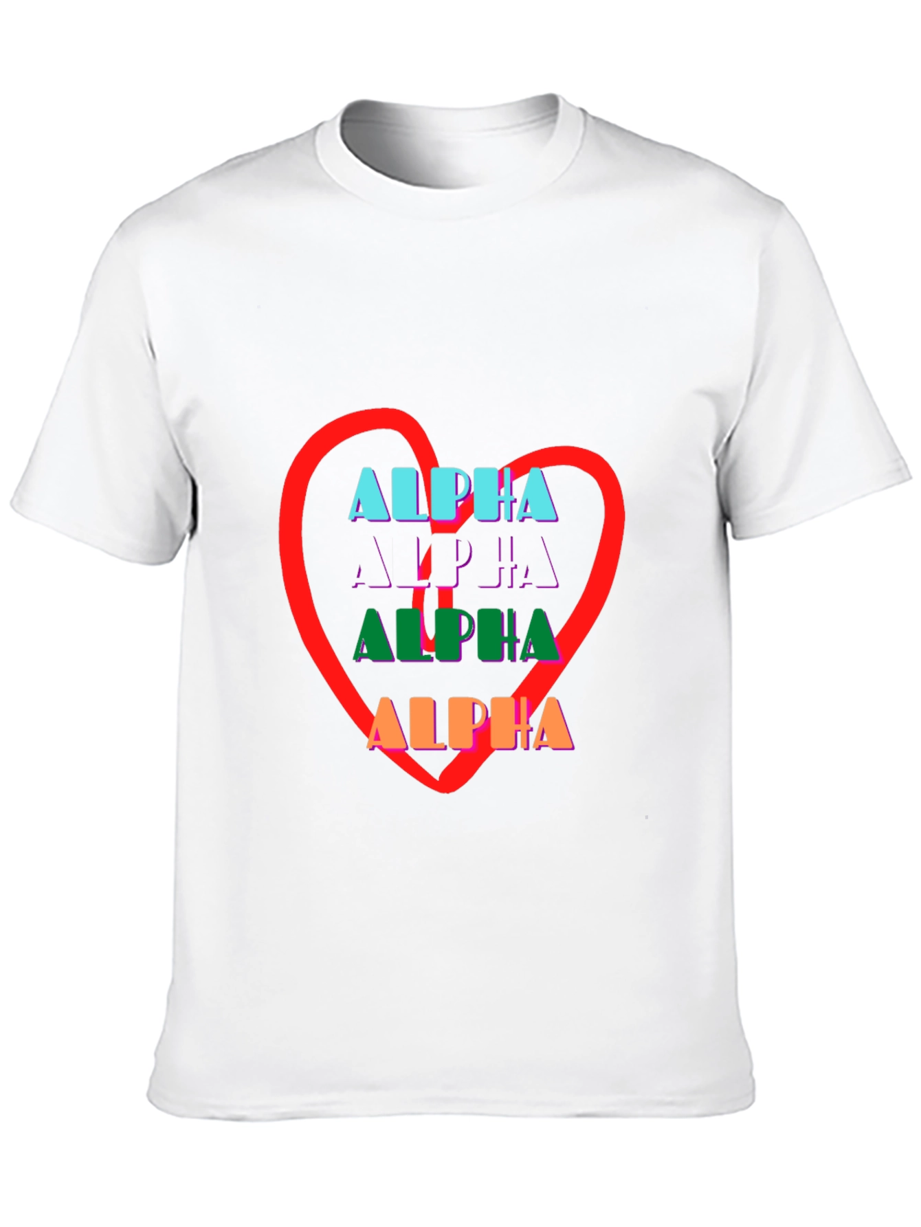 Alpha Heart Graphic Print Black Tee Shirt