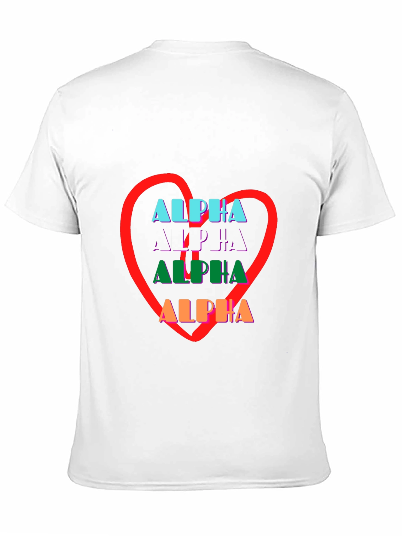 Alpha Heart Graphic Print Black Tee Shirt