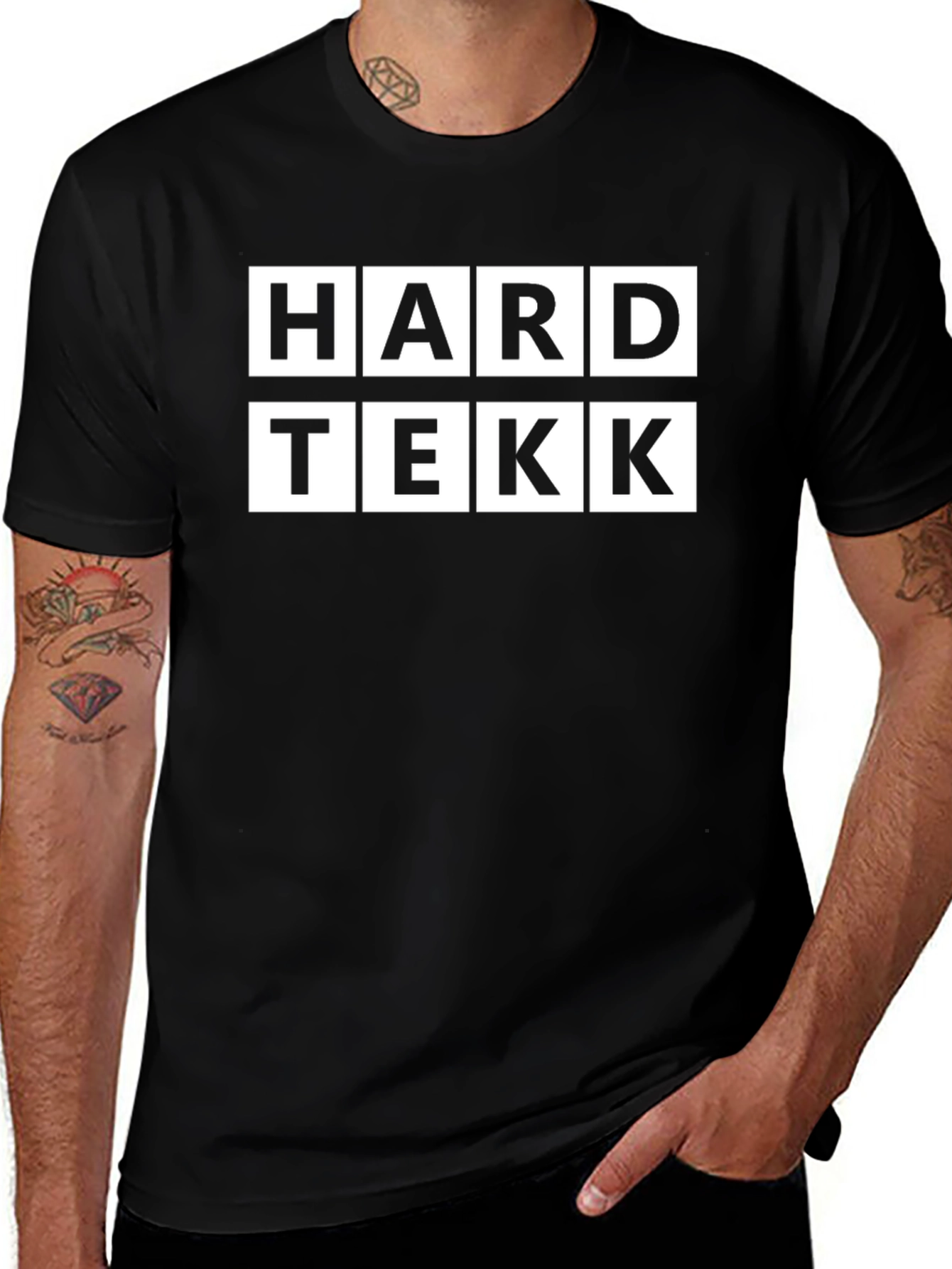 HARD TEKK Black Graphic T-Shirt
