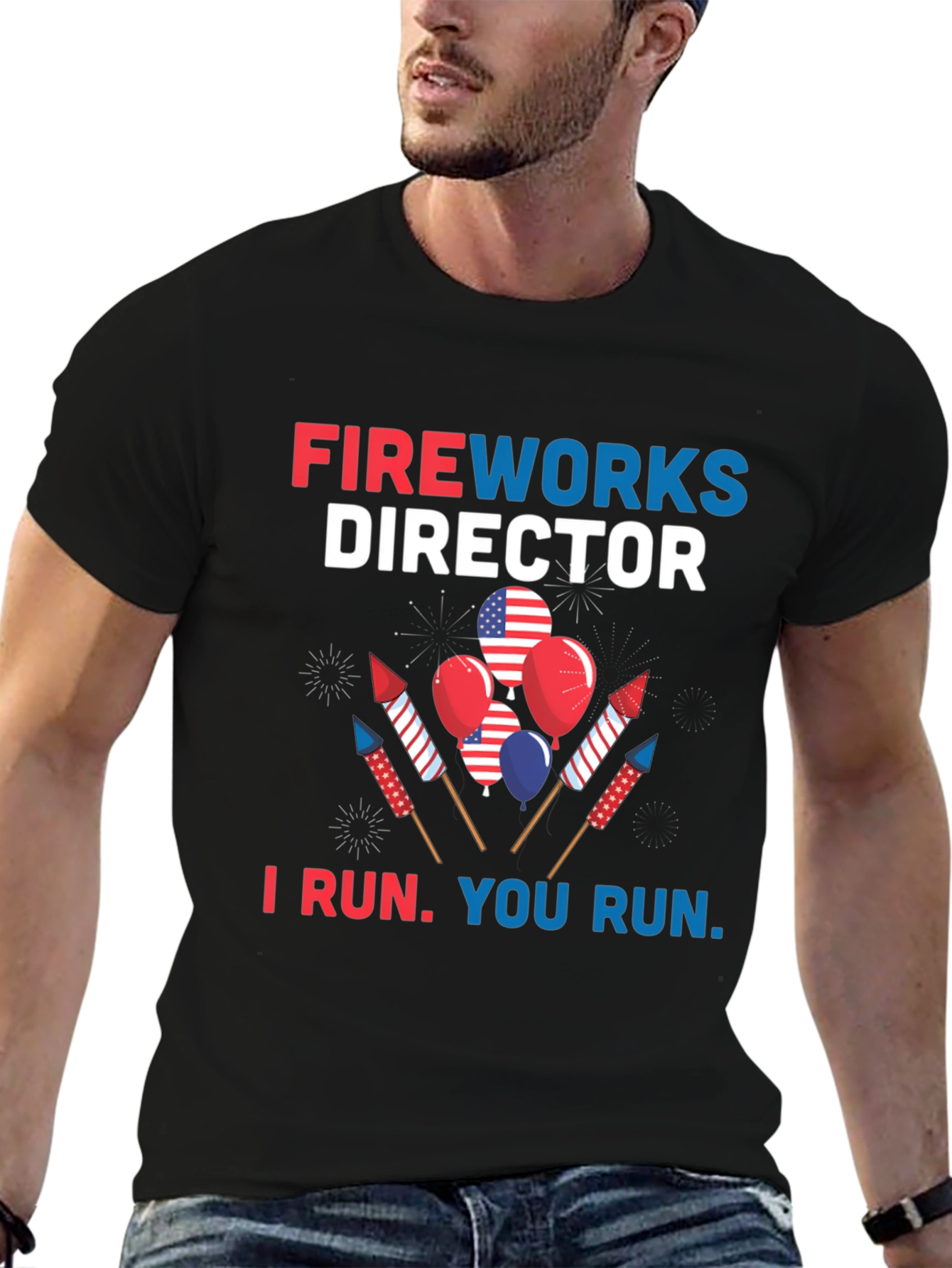 Fireworks Director T-Shirt - Patriotic Design