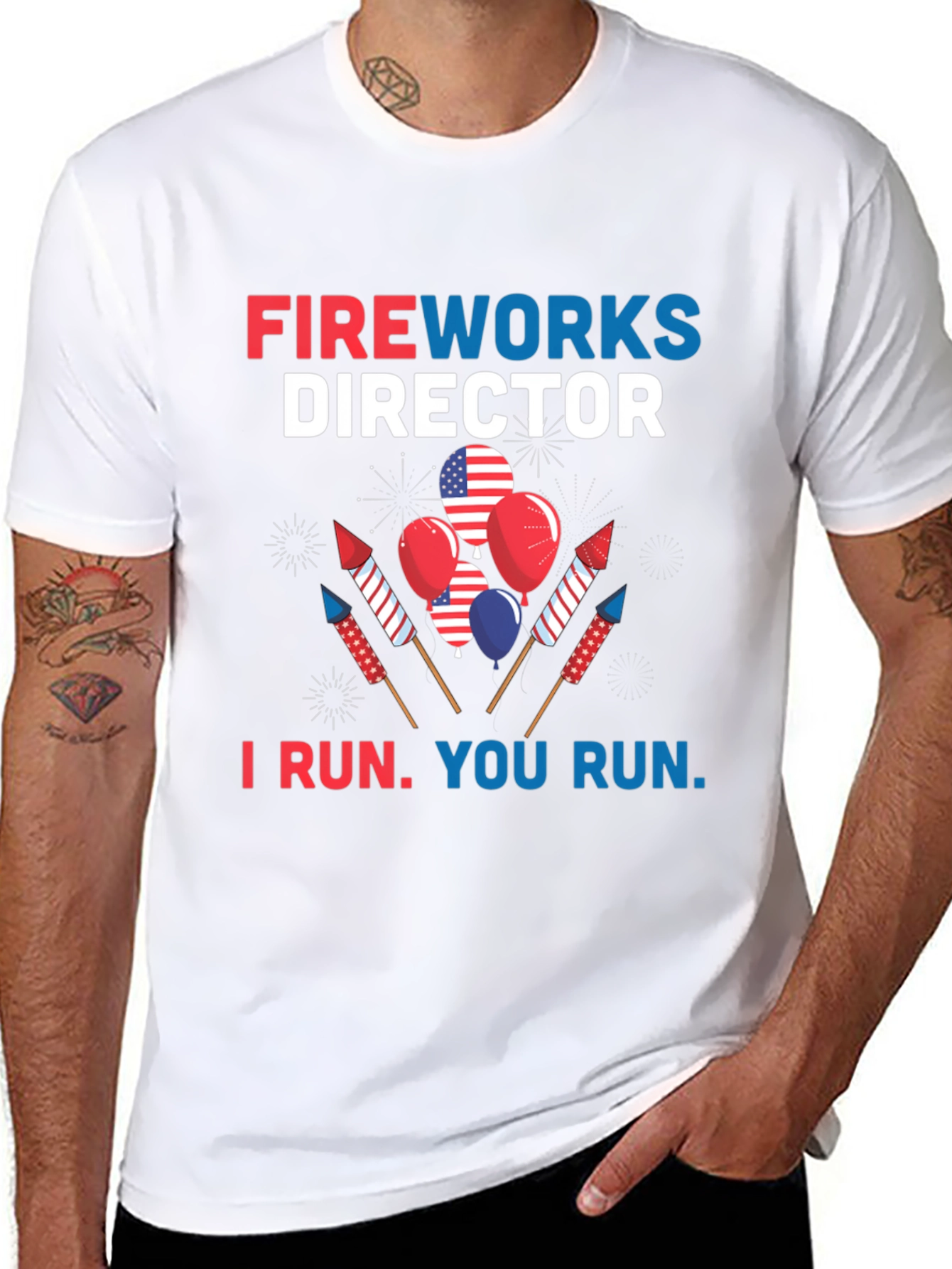 Fireworks Director T-Shirt - Patriotic Design