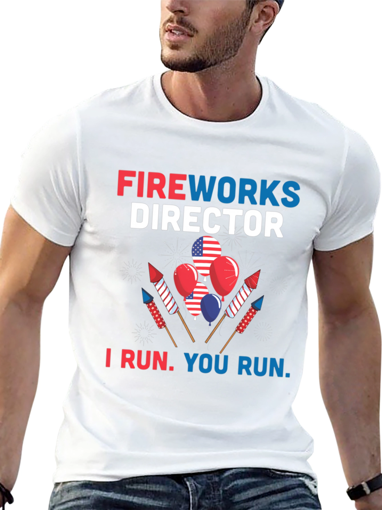 Fireworks Director T-Shirt - Patriotic Design