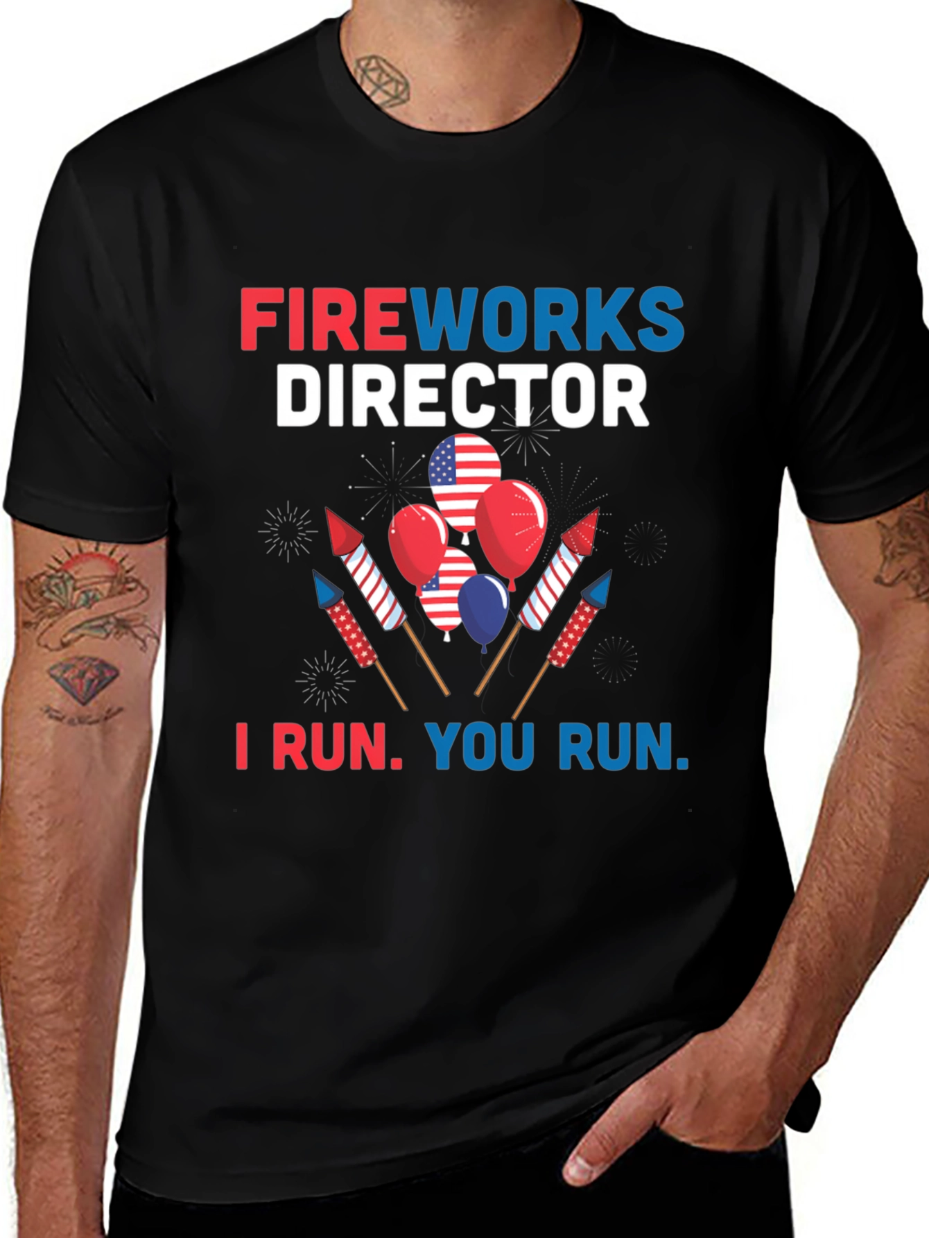 Fireworks Director T-Shirt - Patriotic Design