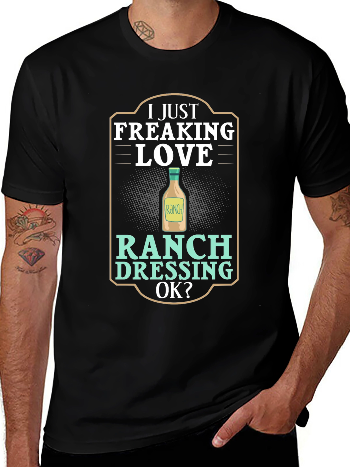 I Love Ranch Dressing Mens Black T-Shirt
