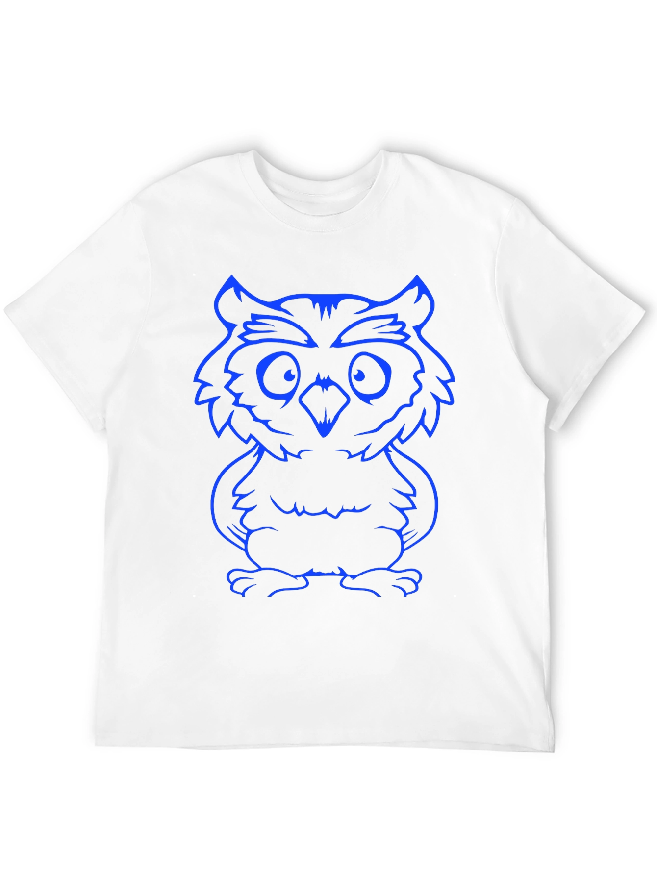 Owl Graphic Tee - Blue Print Black Cotton