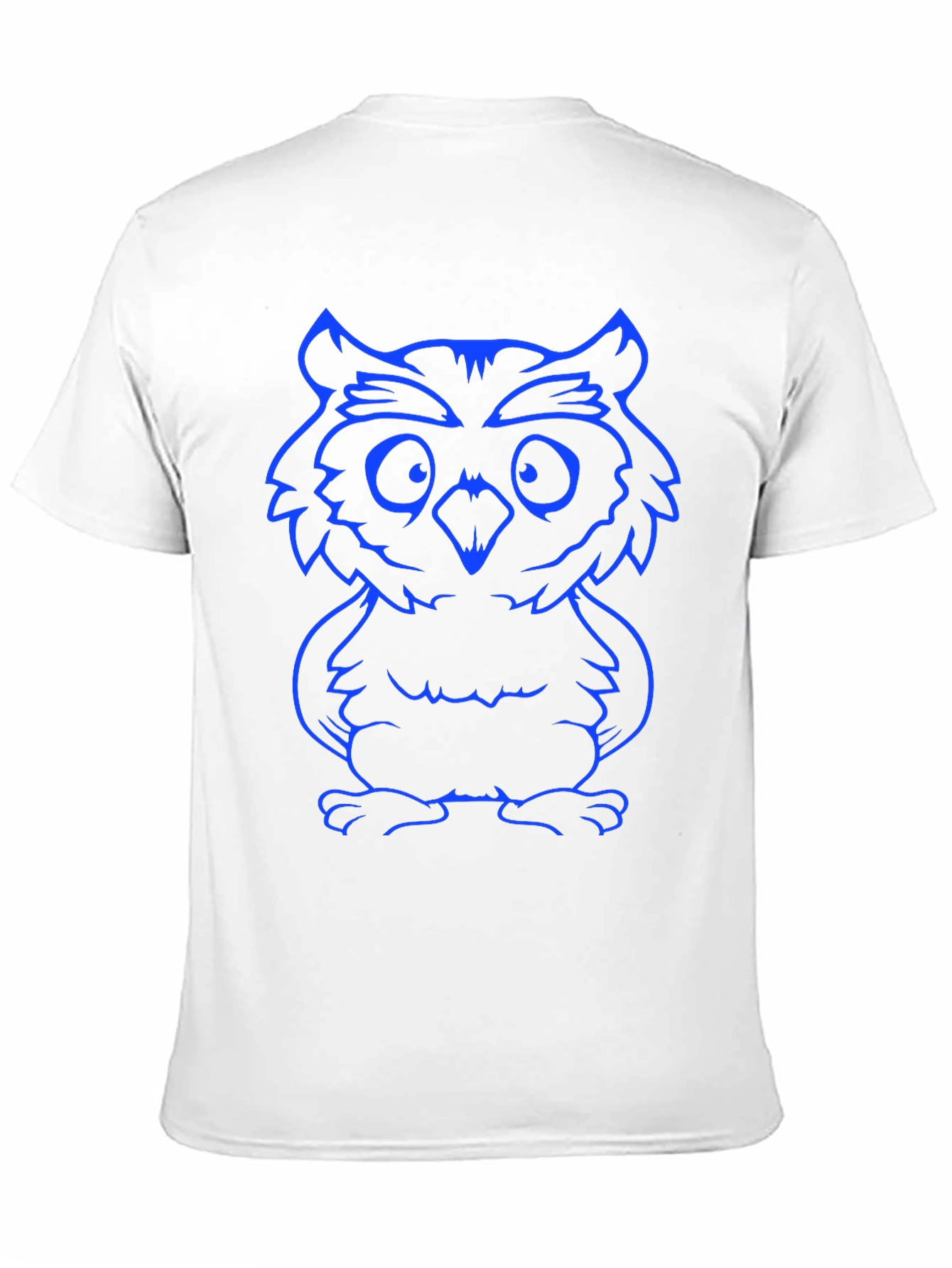 Owl Graphic Tee - Blue Print Black Cotton