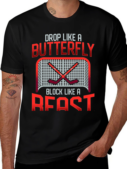 Hockey Butterfly Beast T-Shirt - Black Cotton Tee