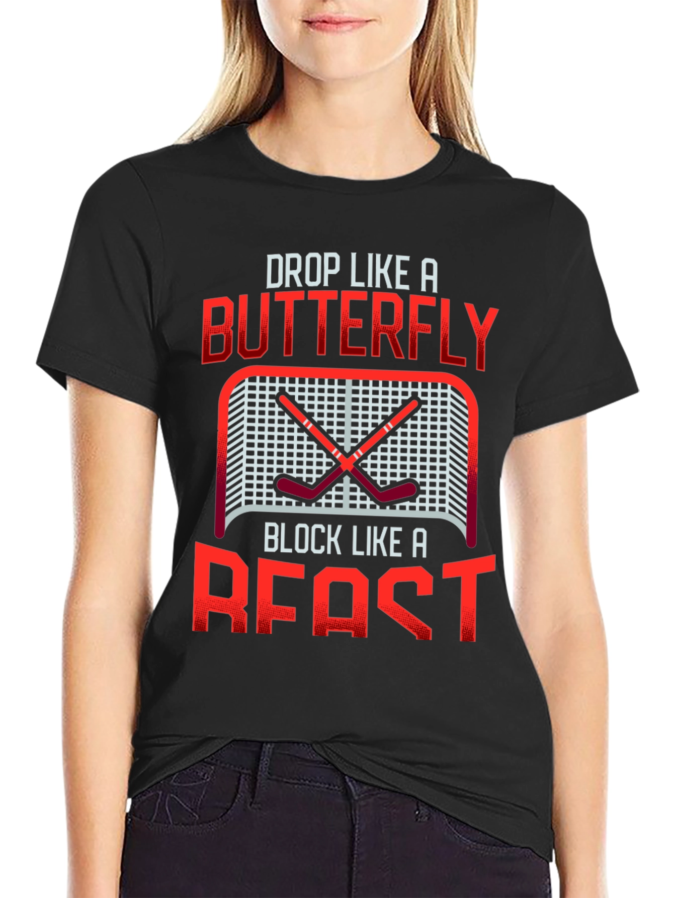 Hockey Butterfly Beast T-Shirt - Black Cotton Tee