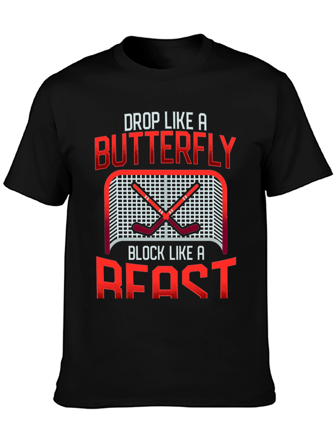 Hockey Butterfly Beast T-Shirt - Black Cotton Tee