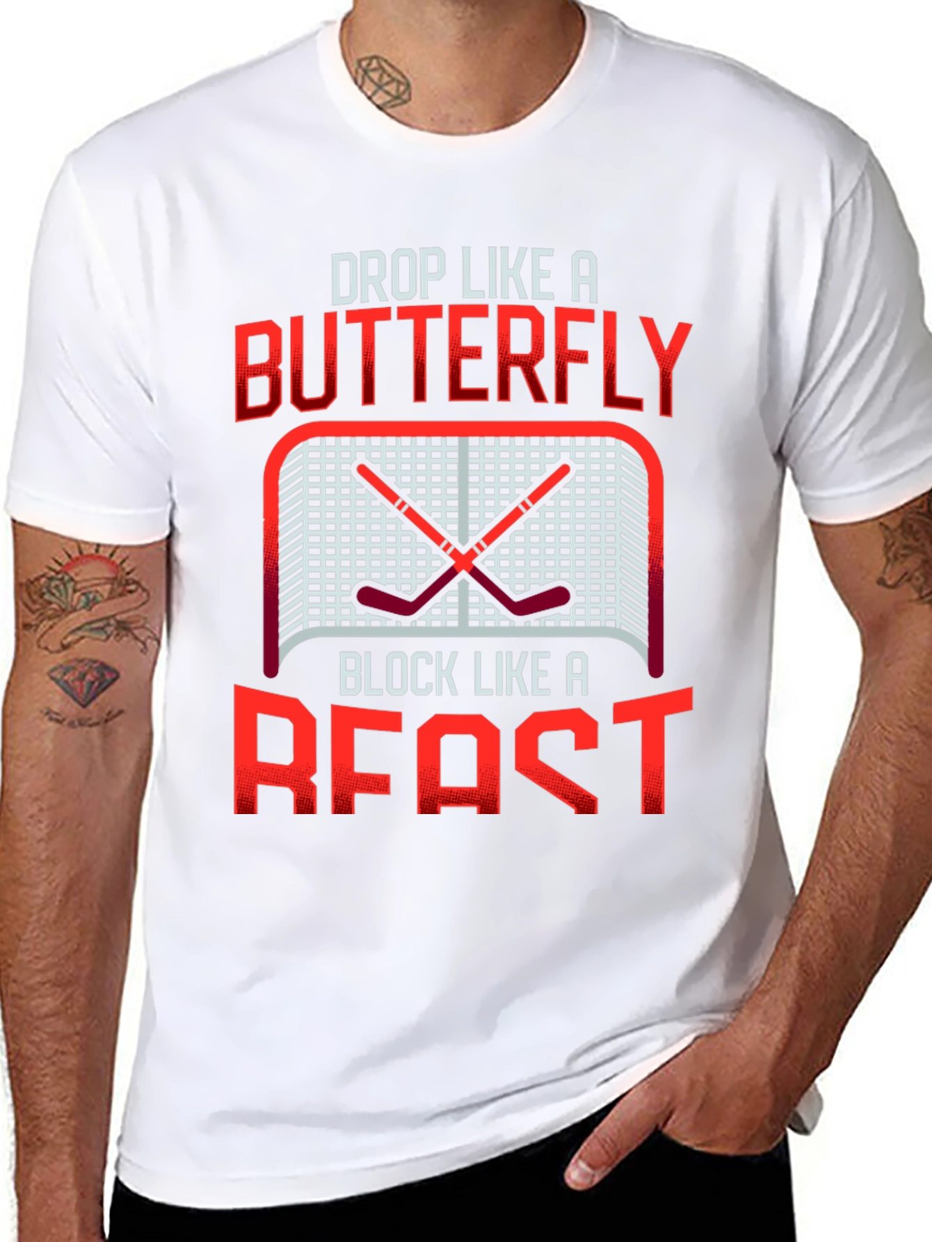 Hockey Butterfly Beast T-Shirt - Black Cotton Tee
