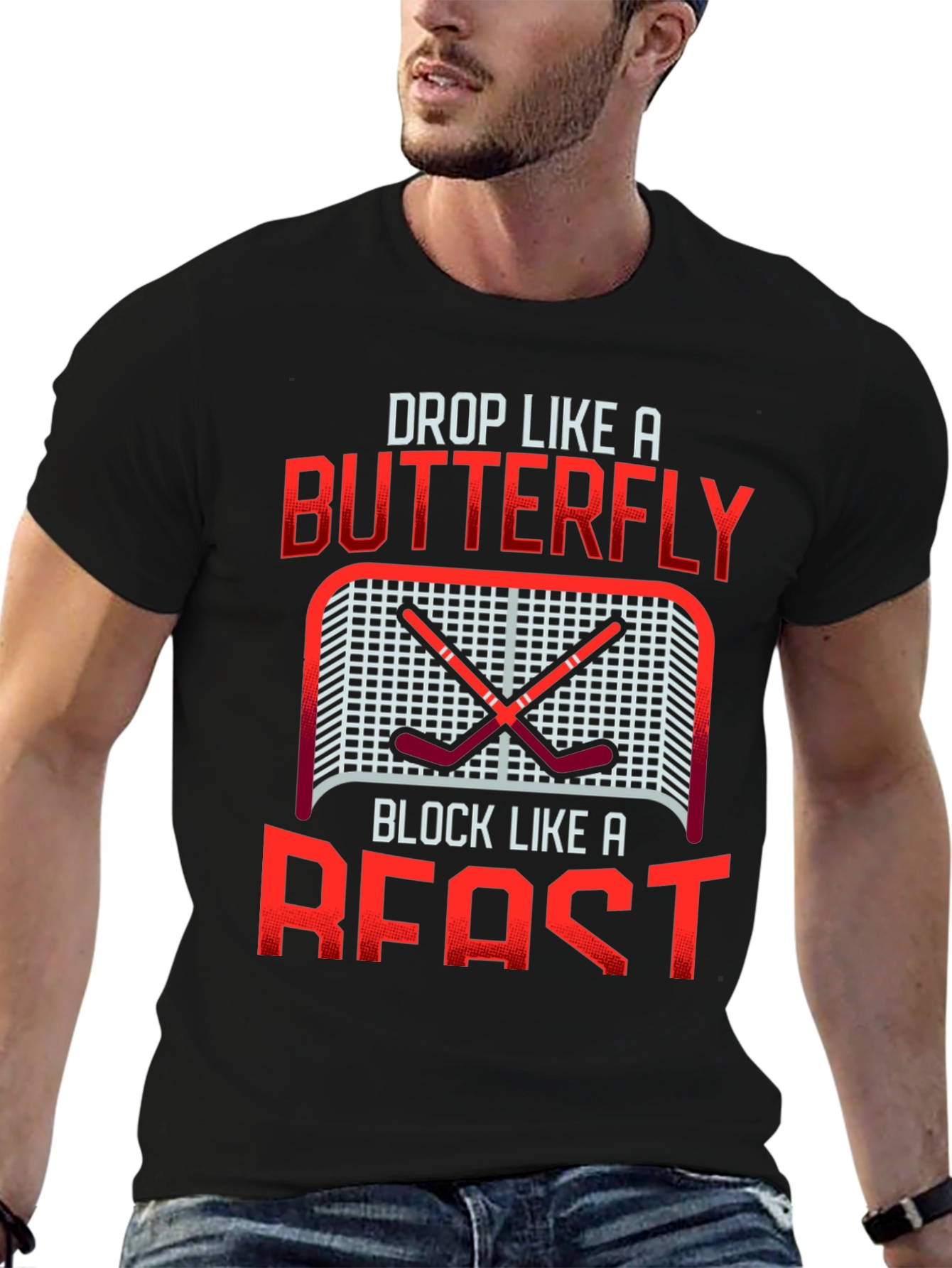 Hockey Butterfly Beast T-Shirt - Black Cotton Tee