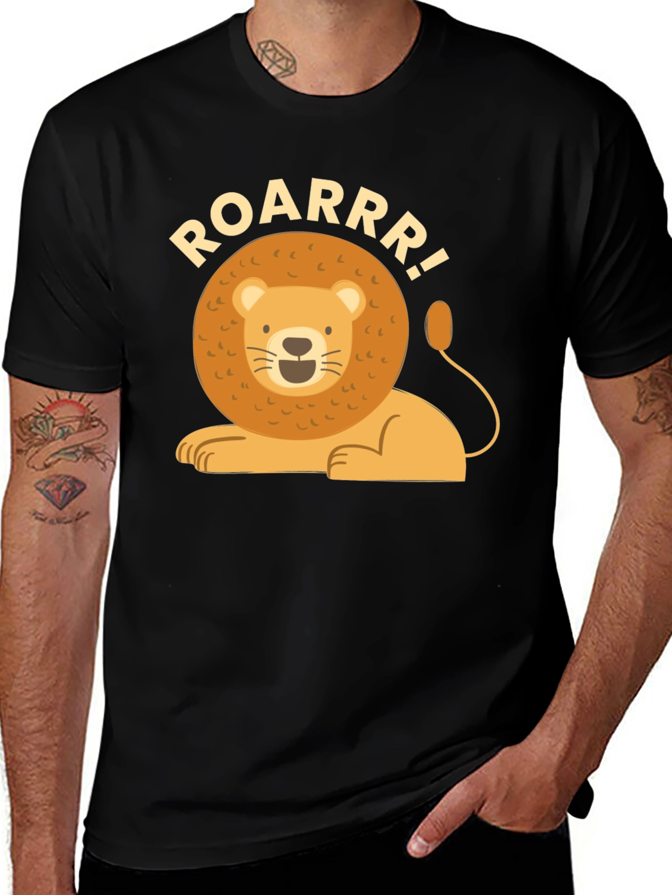 Lion Roar Graphic T-Shirt - Mens Black Tee