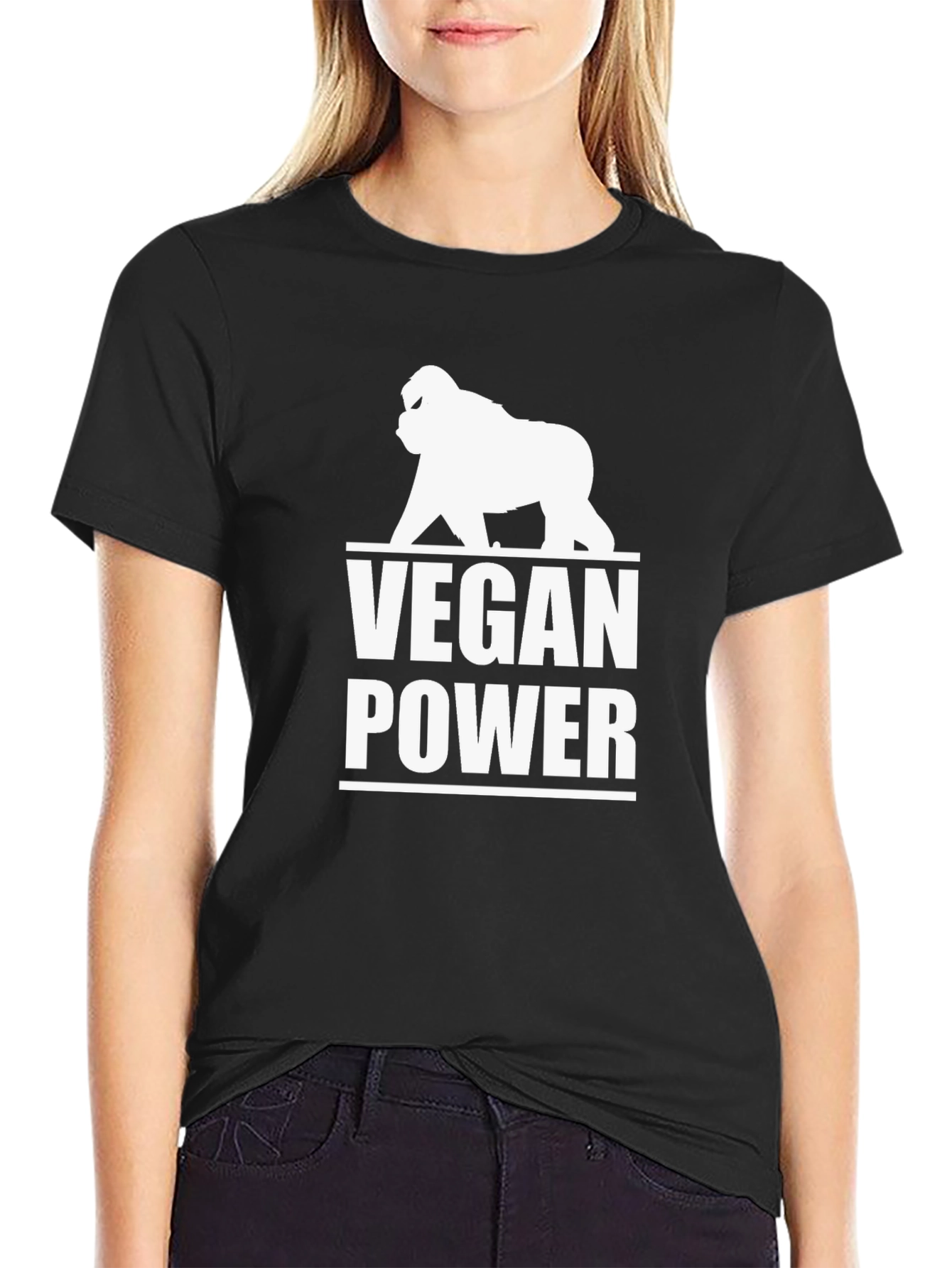 Vegan Power Gorilla Graphic T-Shirt