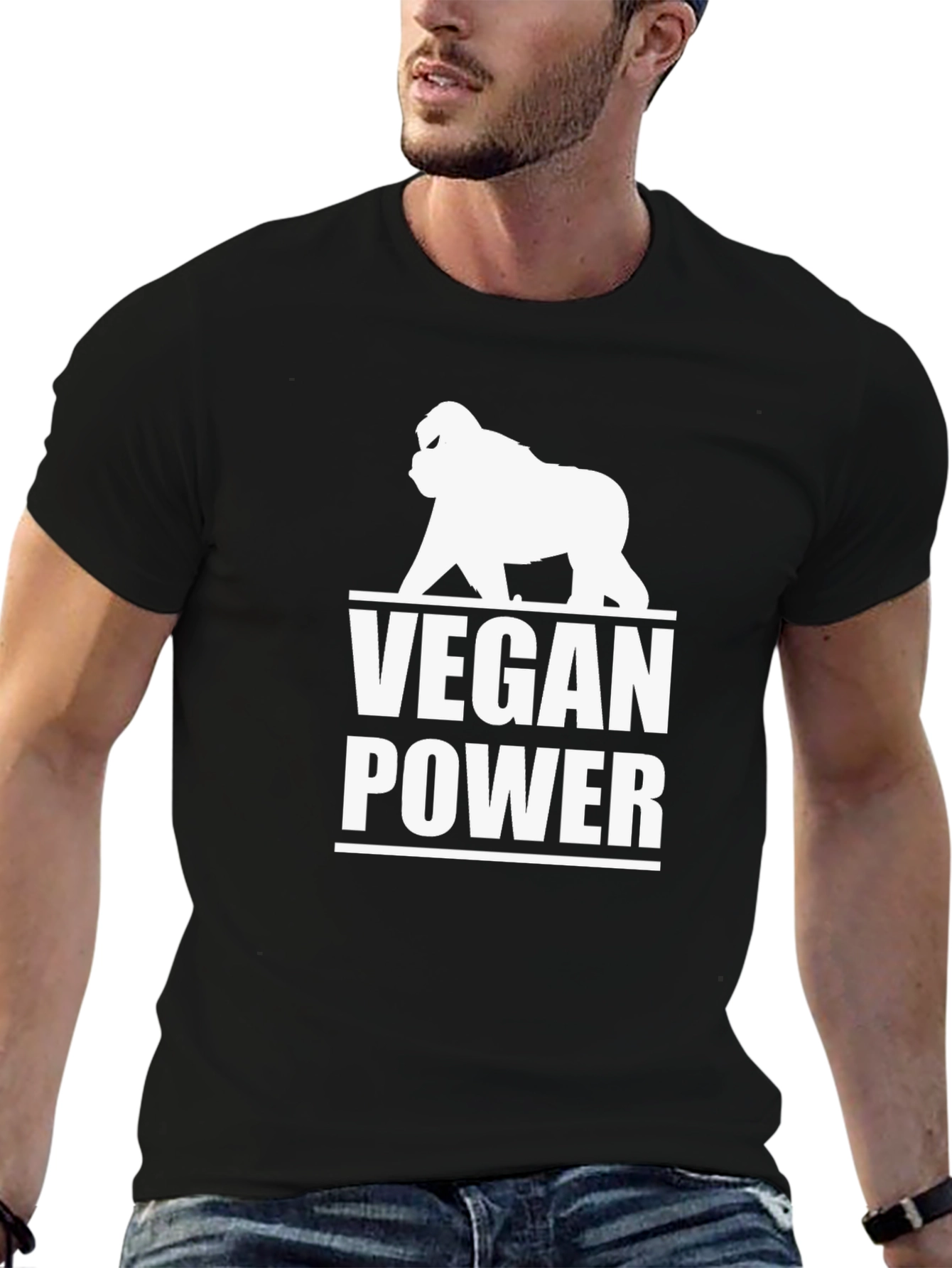 Vegan Power Gorilla Graphic T-Shirt