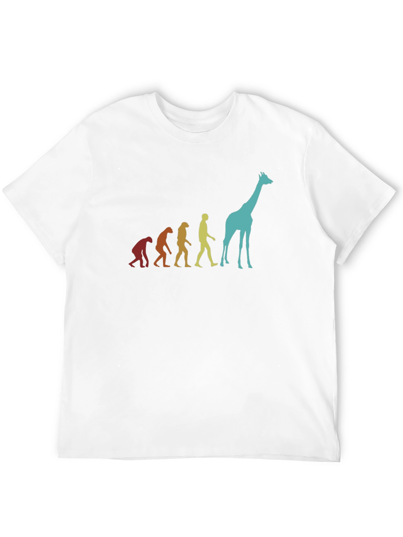 Evolution Giraffe Graphic Tee - Black Cotton T-Shirt