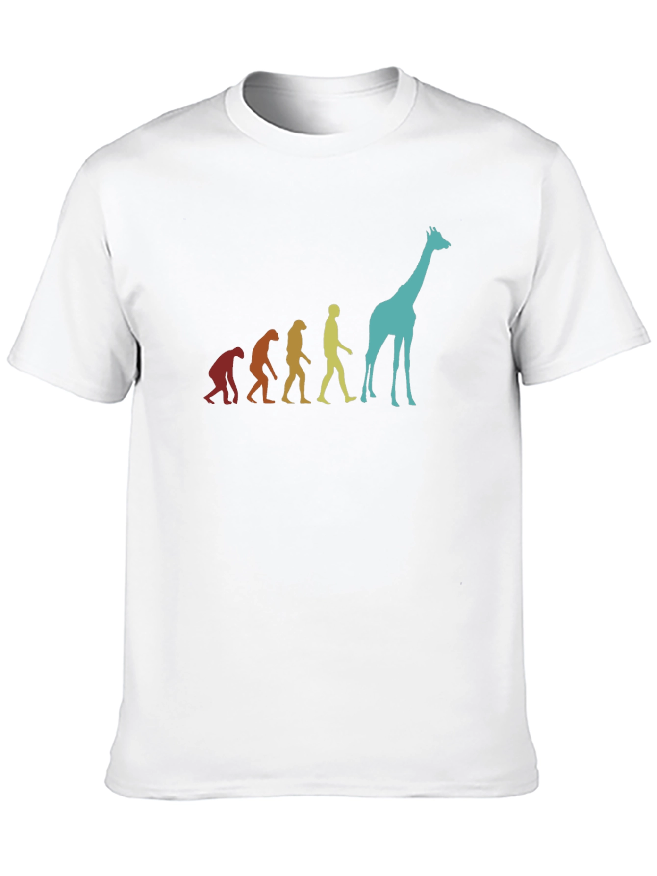 Evolution Giraffe Graphic Tee - Black Cotton T-Shirt