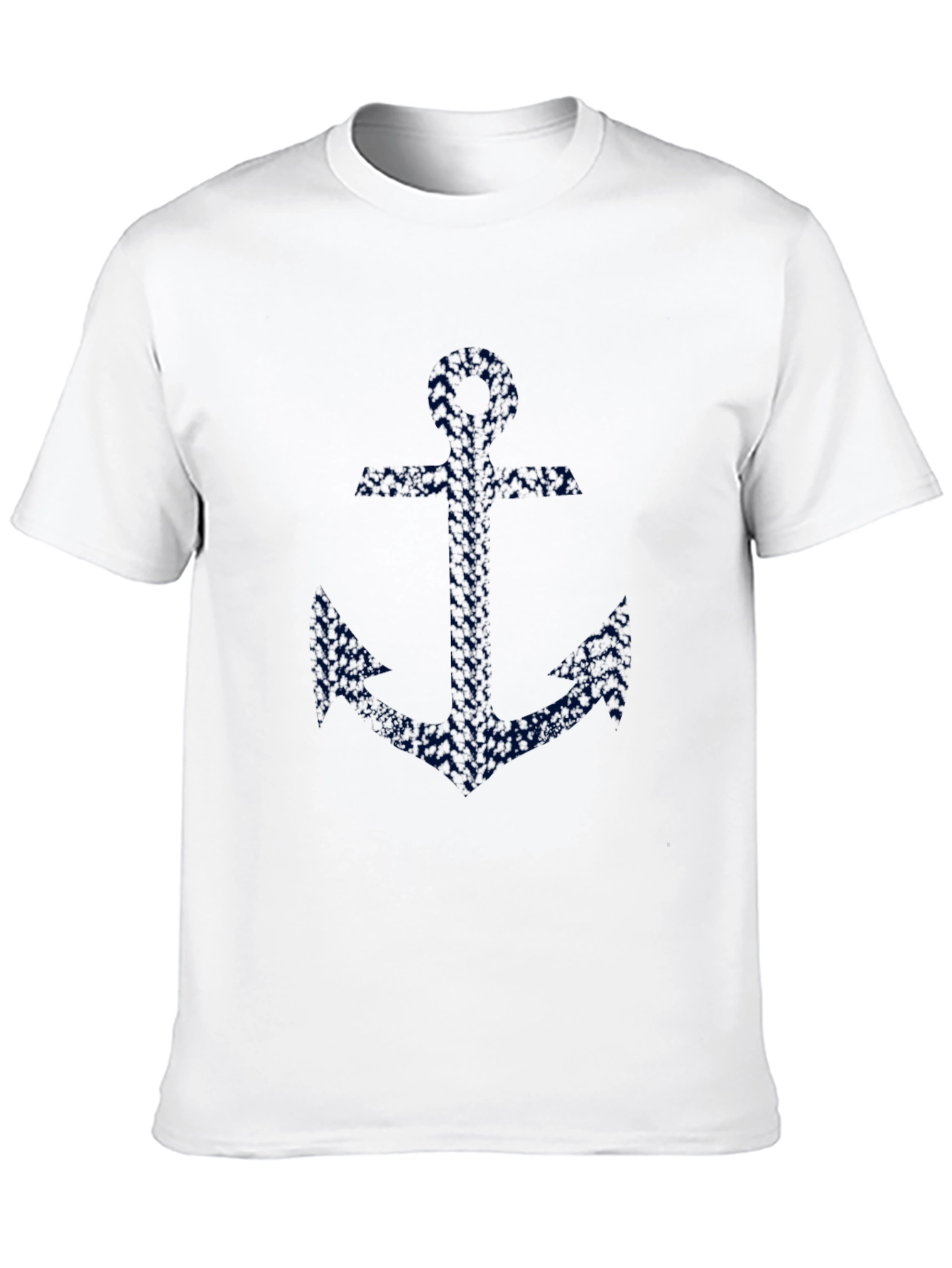 Nautical Anchor Graphic Tee - Classic Black Cotton