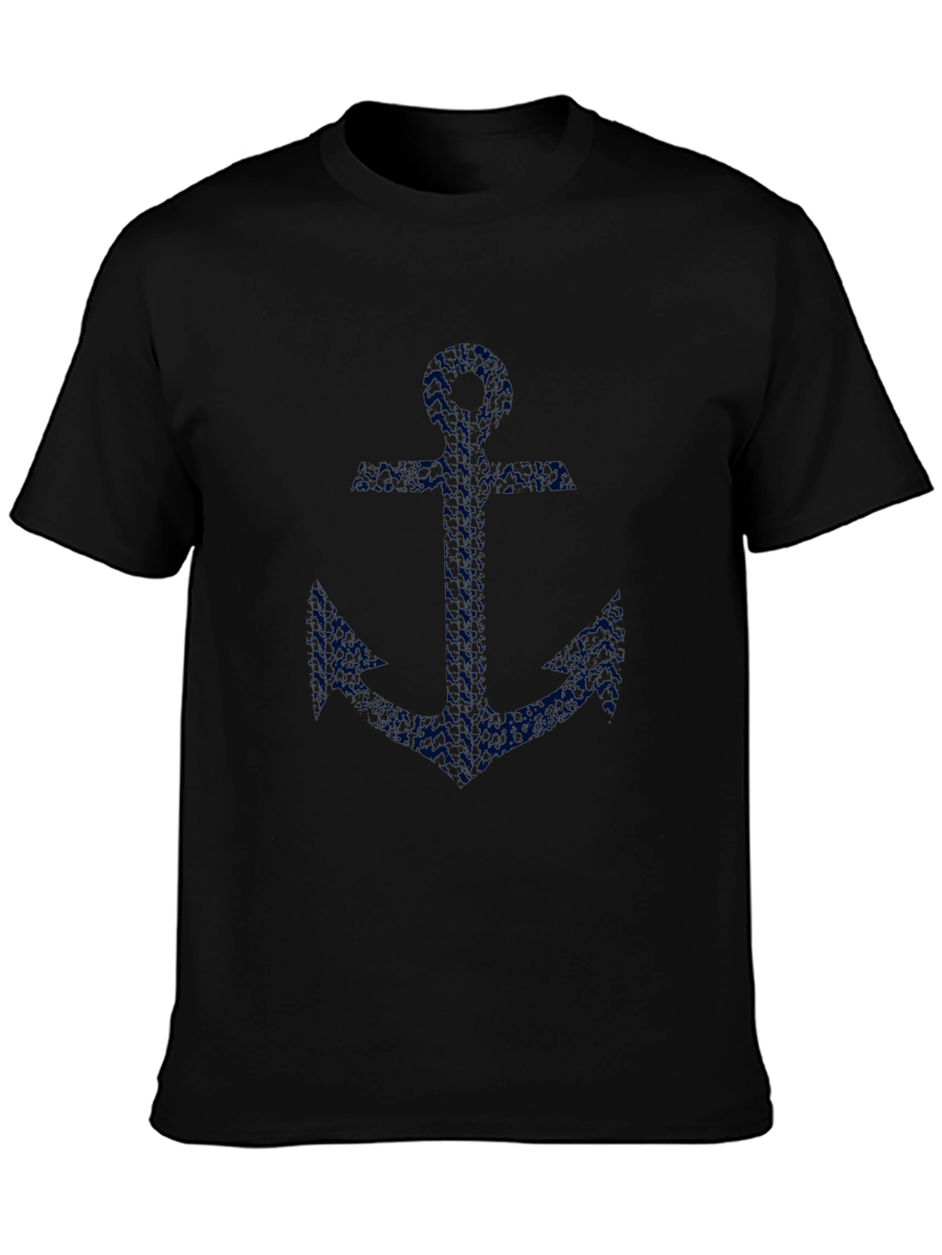 Nautical Anchor Graphic Tee - Classic Black Cotton