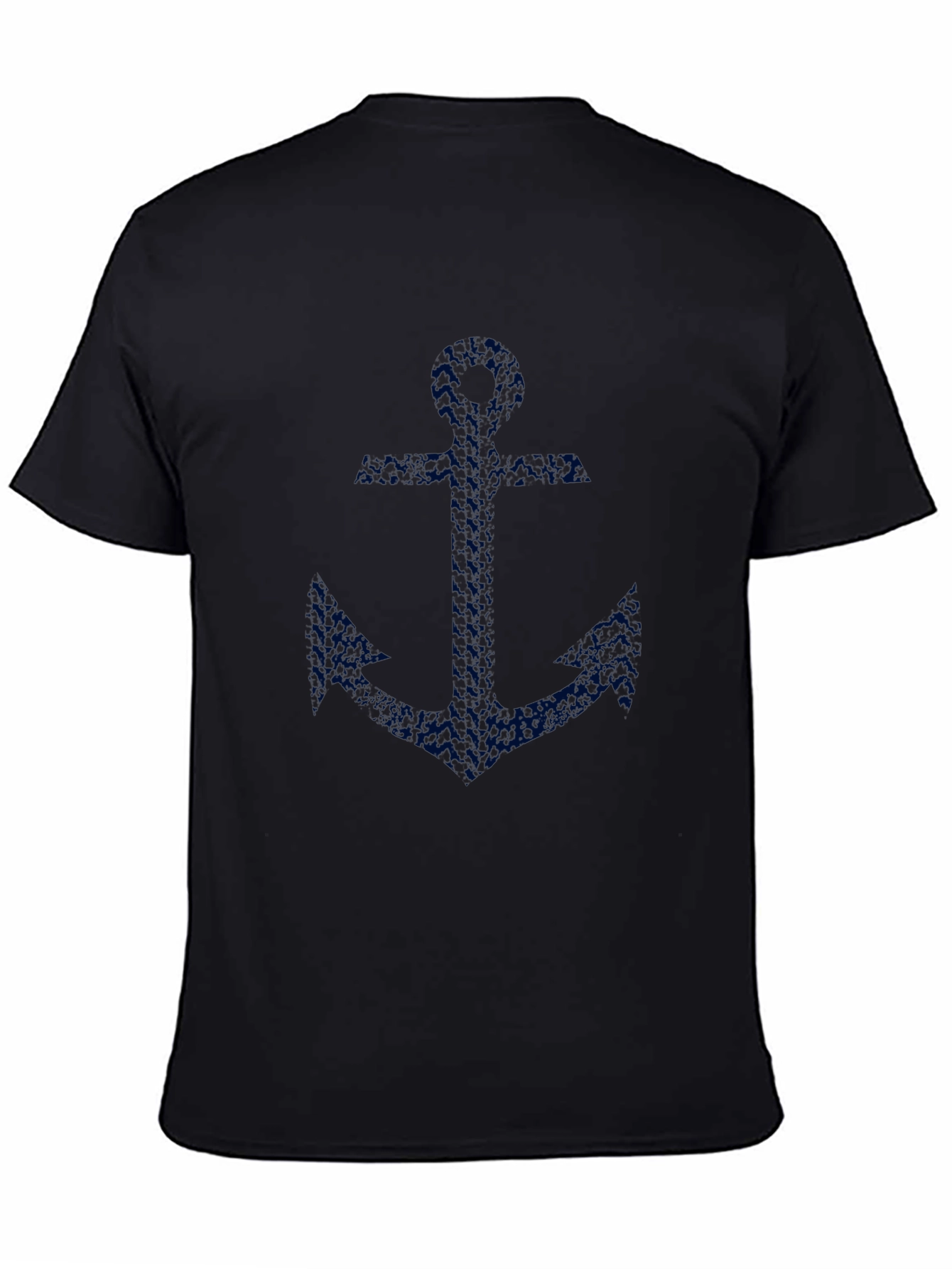 Nautical Anchor Graphic Tee - Classic Black Cotton