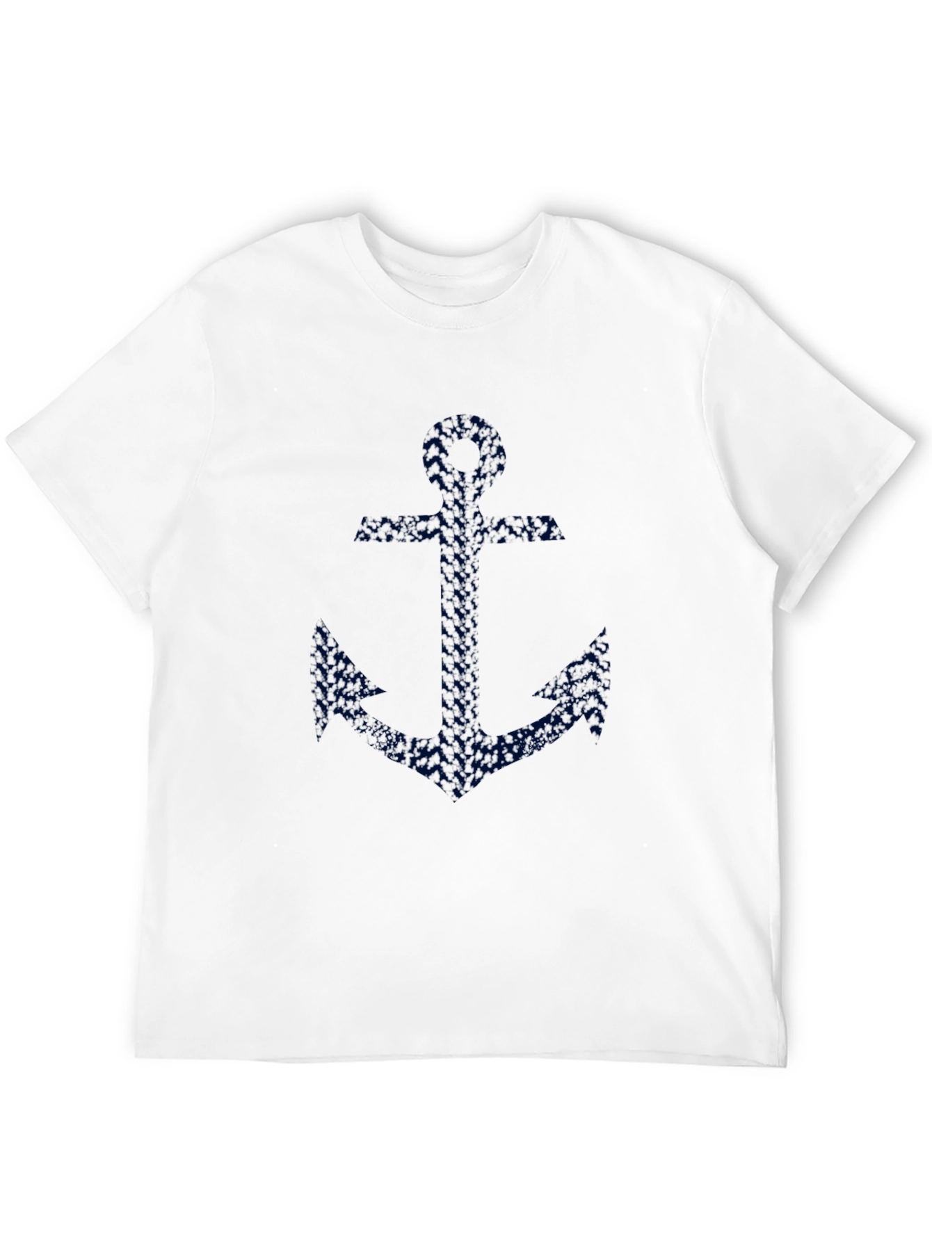 Nautical Anchor Graphic Tee - Classic Black Cotton