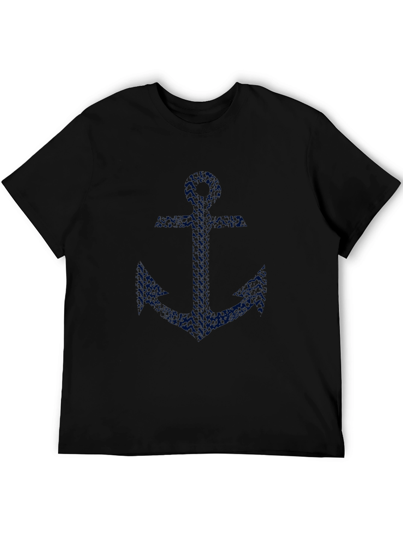 Nautical Anchor Graphic Tee - Classic Black Cotton