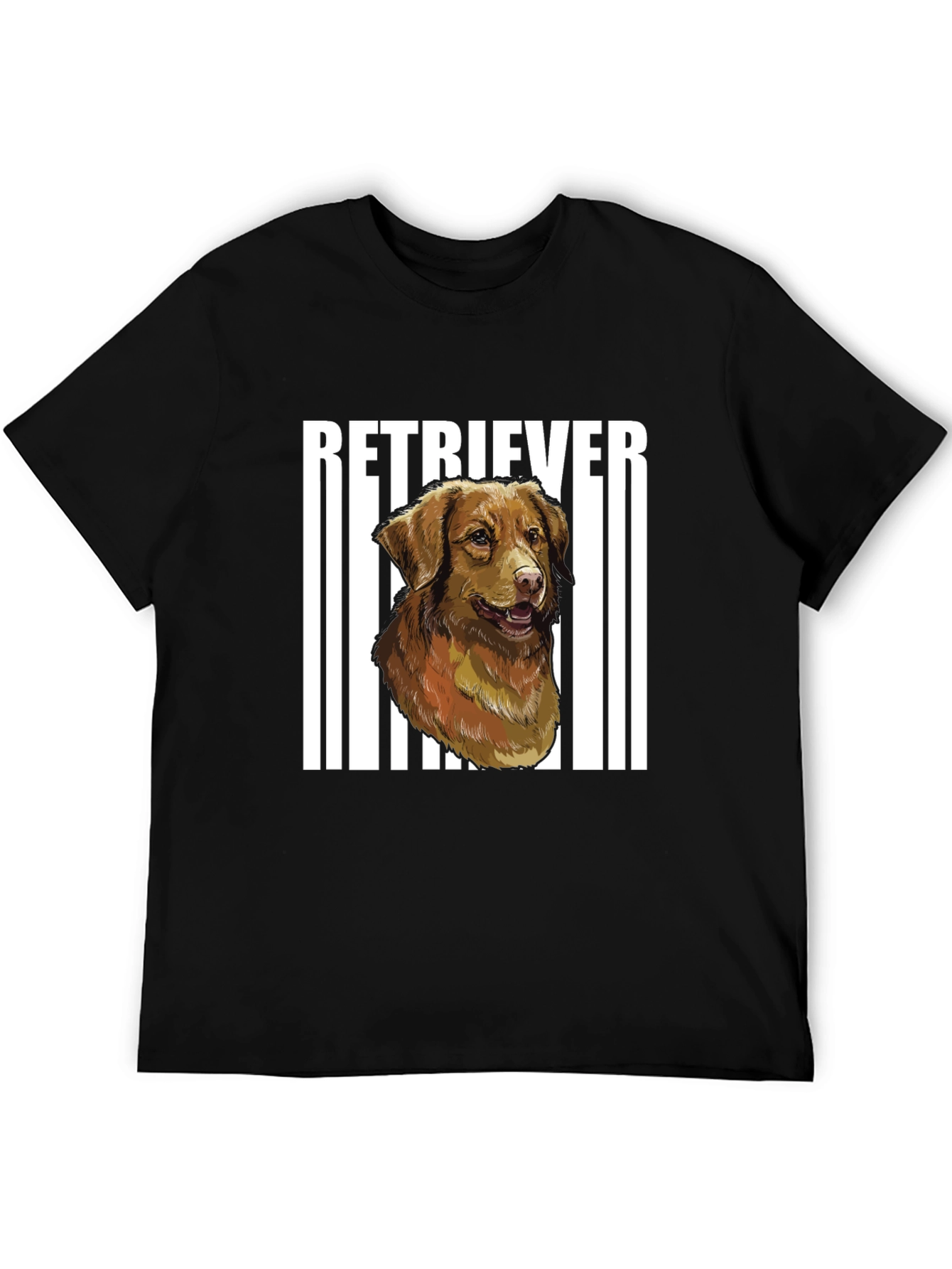 Retriever Dog Graphic Black T-Shirt