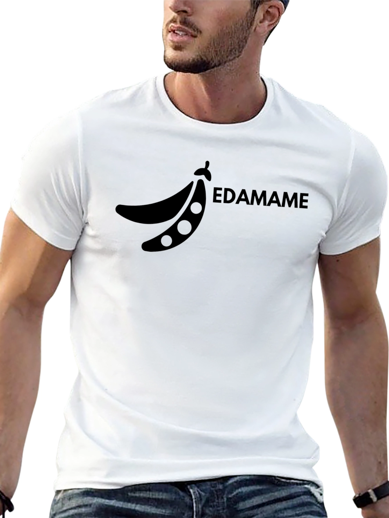 Edamame Graphic Tee - Black Cotton Blend