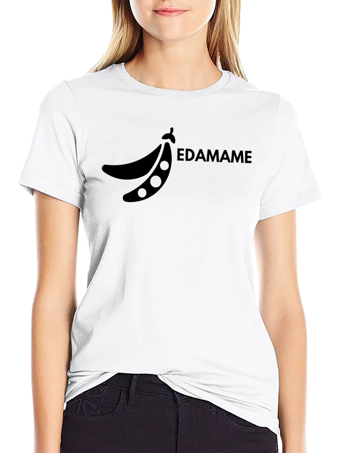 Edamame Graphic Tee - Black Cotton Blend