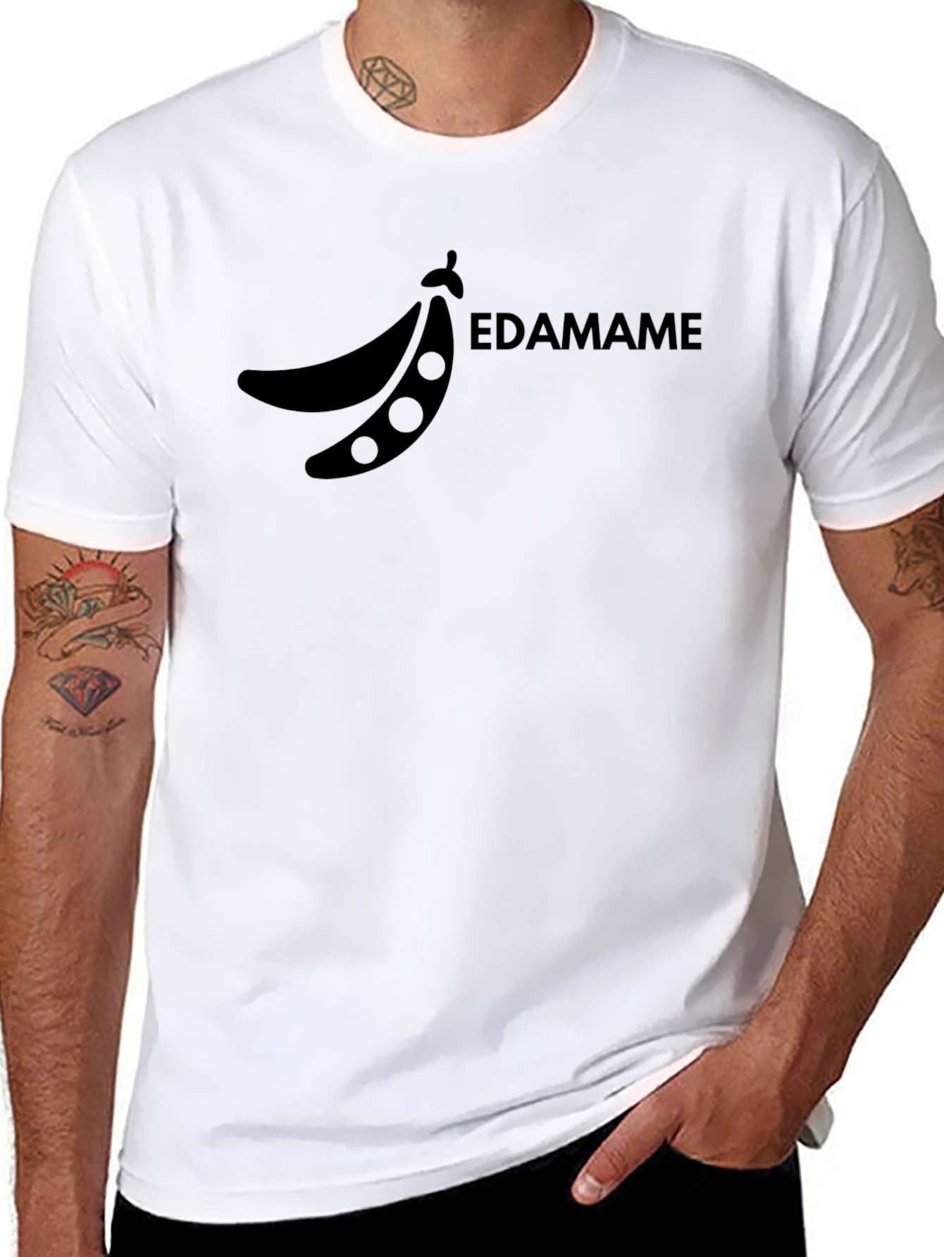 Edamame Graphic Tee - Black Cotton Blend