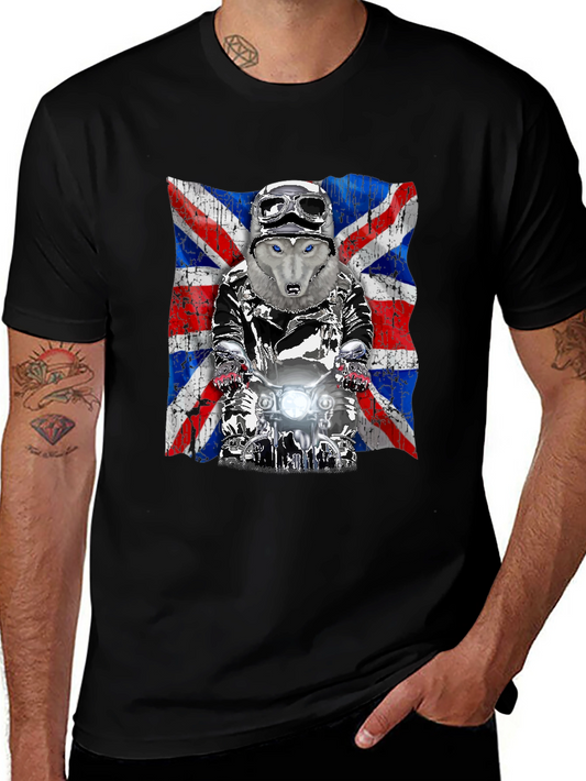 Wolf Rider Union Jack Graphic T-Shirt