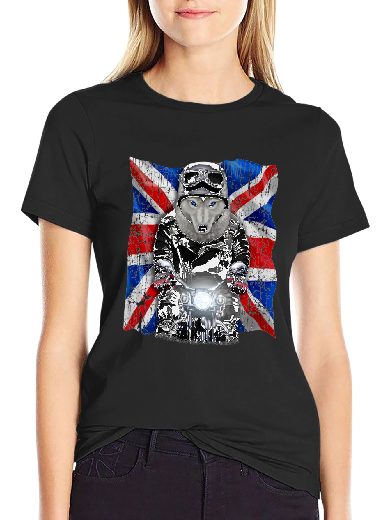 Wolf Rider Union Jack Graphic T-Shirt