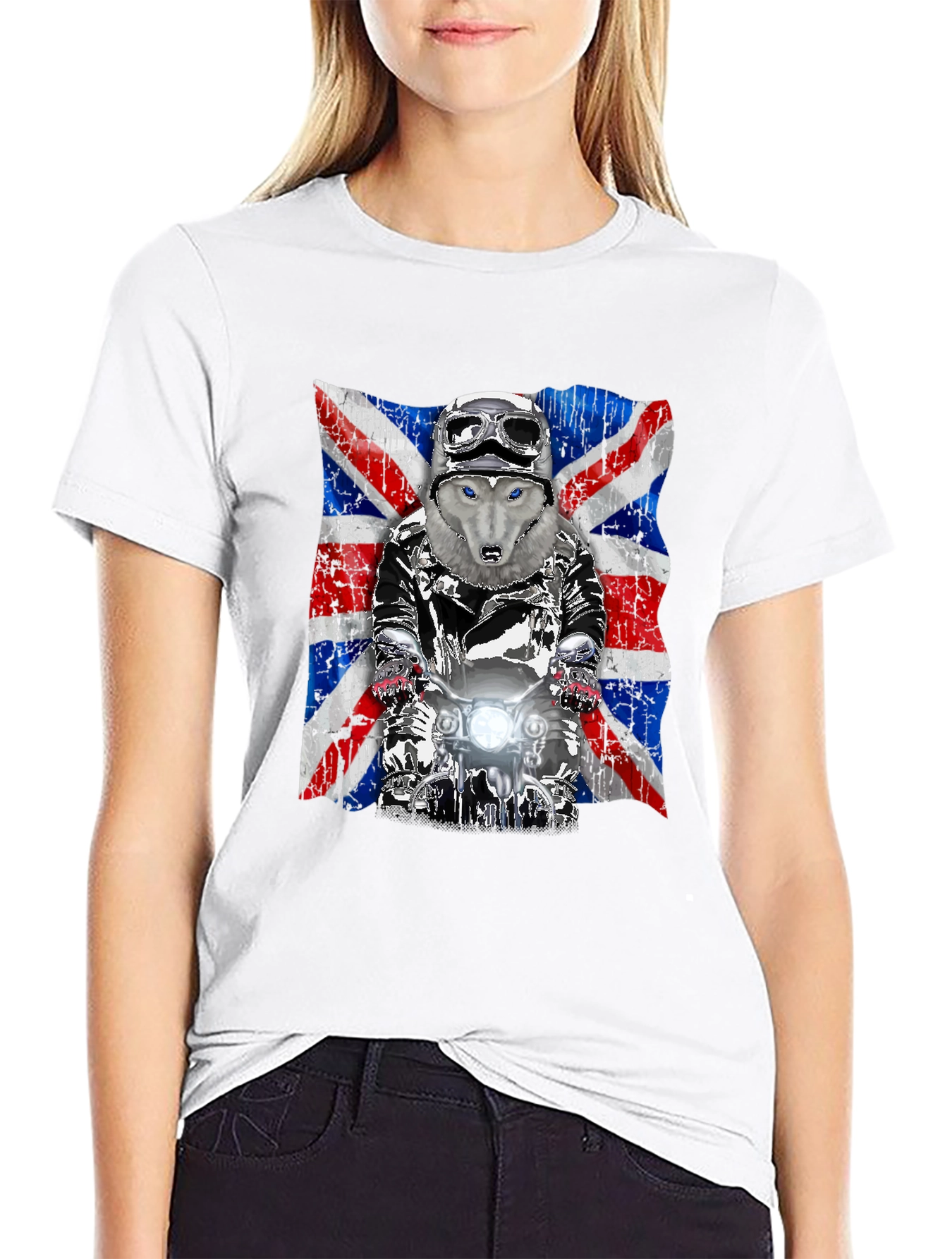 Wolf Rider Union Jack Graphic T-Shirt