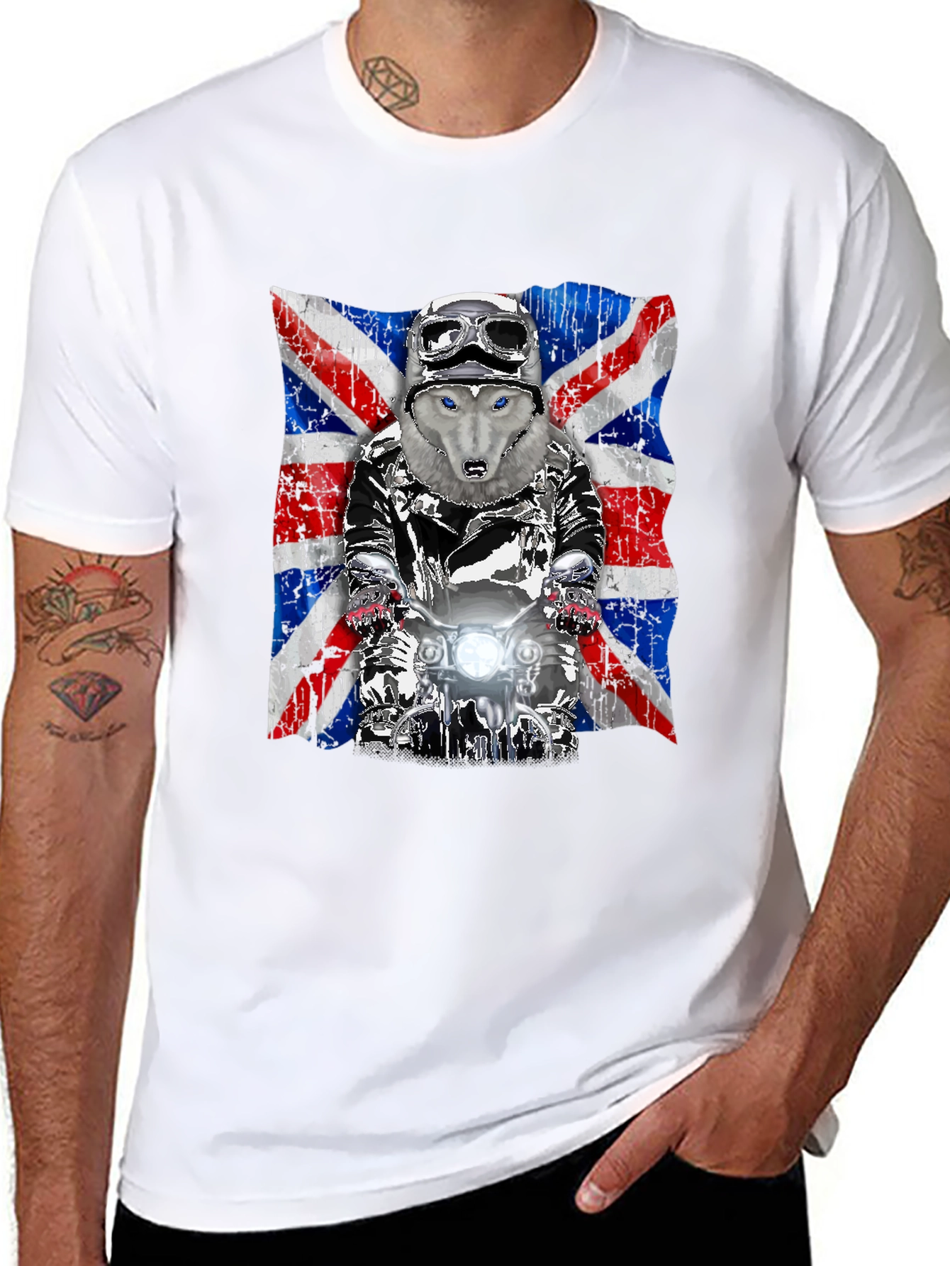 Wolf Rider Union Jack Graphic T-Shirt